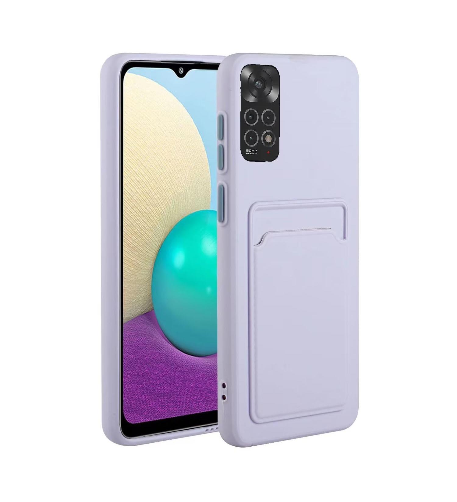 Tivenfezk Nadoli Silicone Case for Xiaomi Redmi Note 11s - Ultra Thin Shockproof Scratch-Resistant Wallet TPU Cover with Credit Card Holder - Purple - Buy Online on GoSupps.com