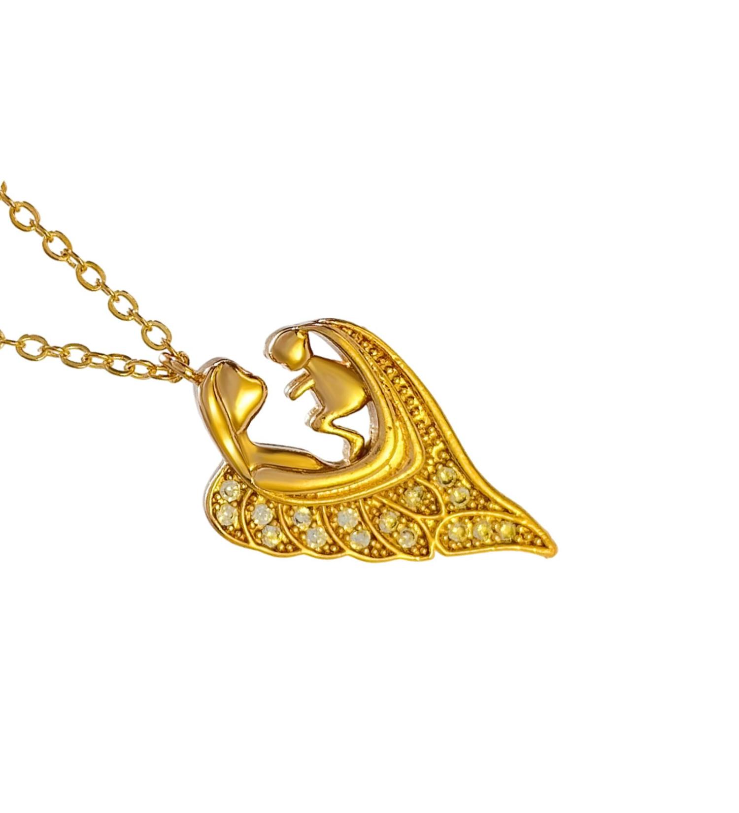 Oralgos Elegant Aesthetic Women's Necklace Unique Mother-Child Love Trailer Design in Copper - Buy Online on GoSupps.com