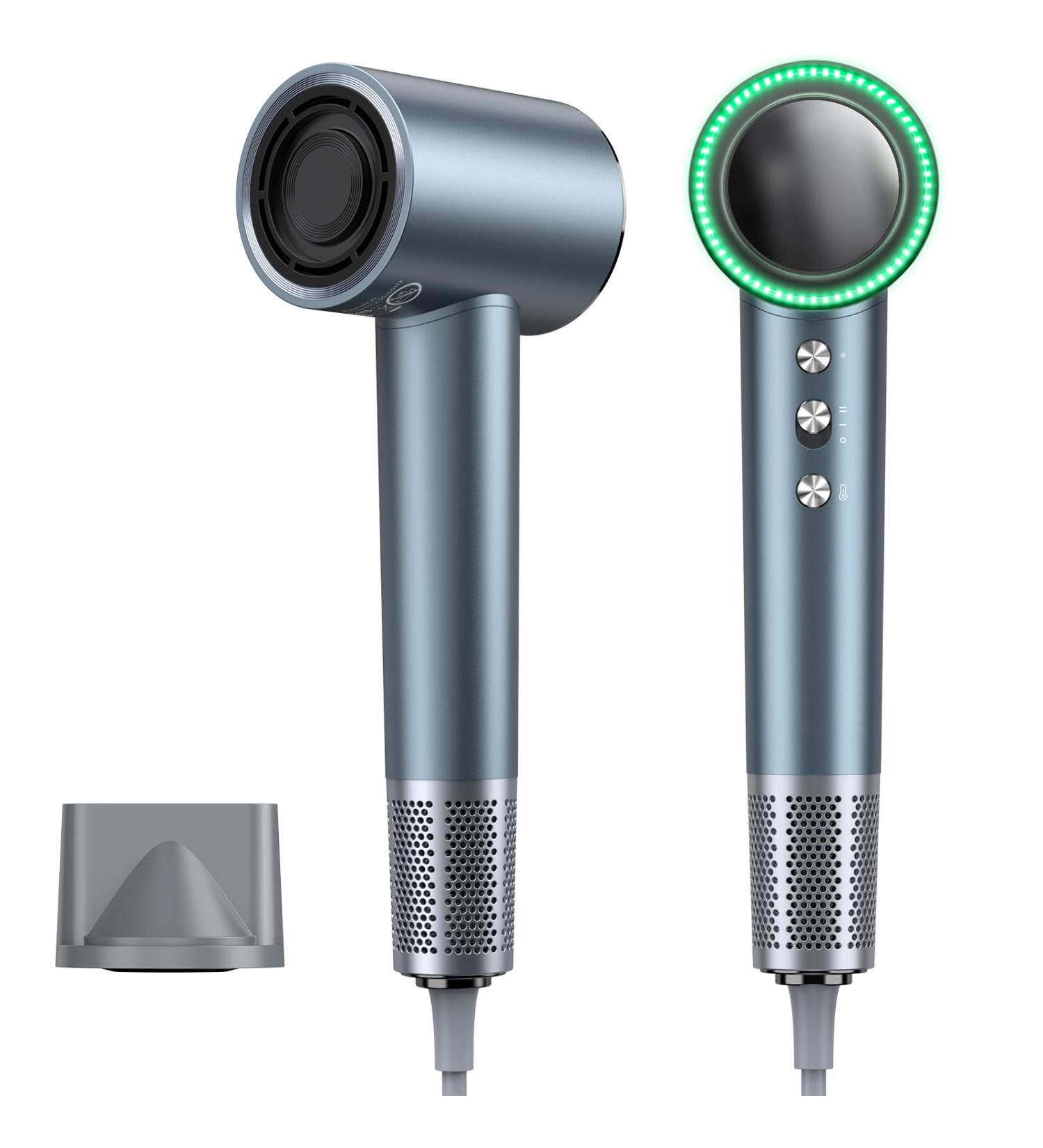 High-Speed Hair Dryer - 110000RPM Brushless Motor 200 Million Negative Ions Compact Thermo-Control for Salon & Travel - Blue - Buy Online on GoSupps.com