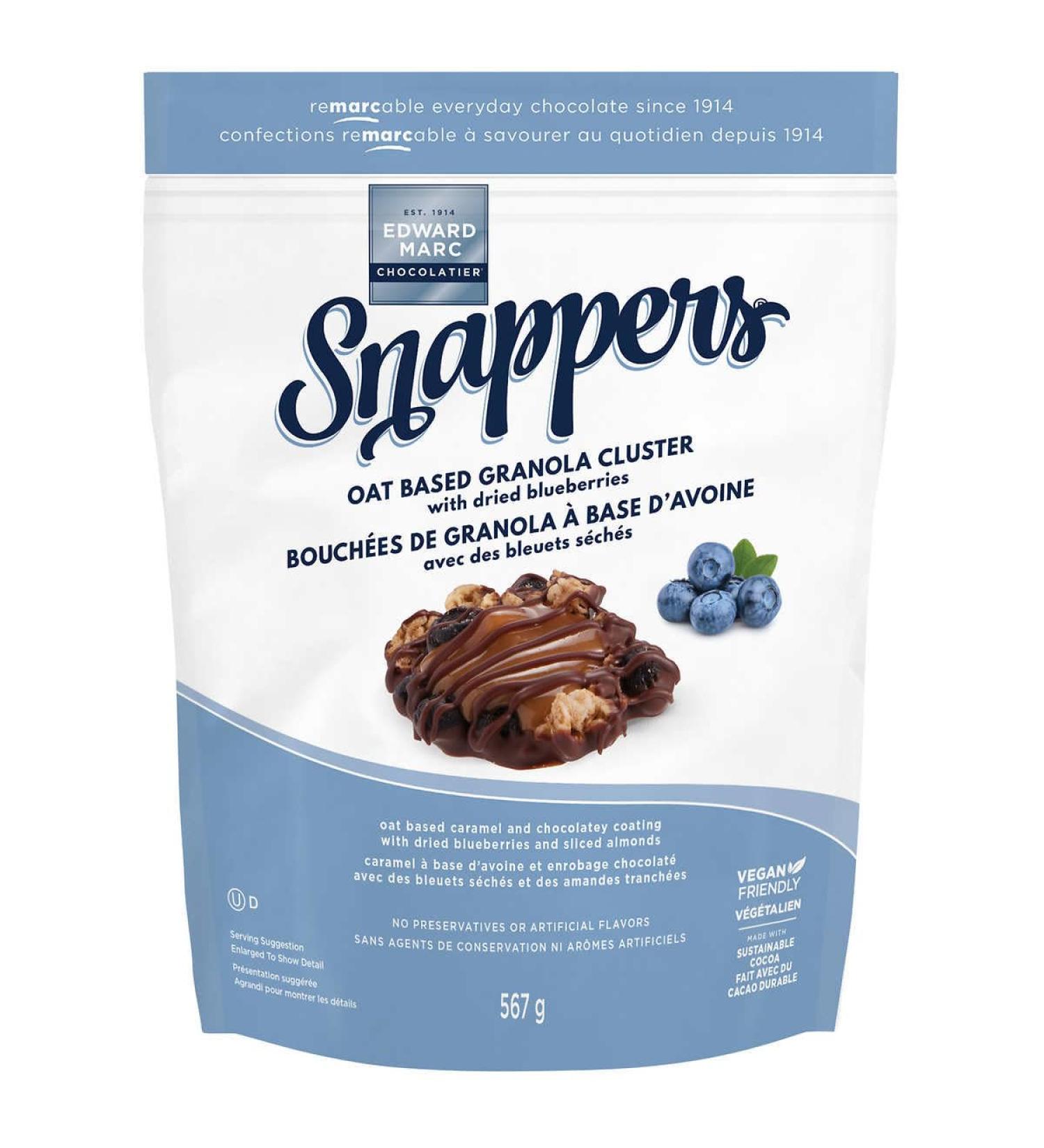 Snappers Oat Based Granola Cluster with Dried Blueberries Oat Based Caramel and Chocolatey Coating - 567 Grams - Buy Online on GoSupps.com