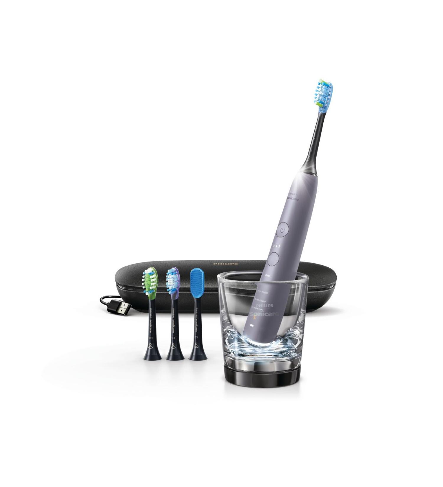 Philips Sonicare DiamondClean Smart 9500 Electric Toothbrush with Charging Travel Case - Grey | Complete Oral Care | Frustration-Free Packaging - Buy Online on GoSupps.com