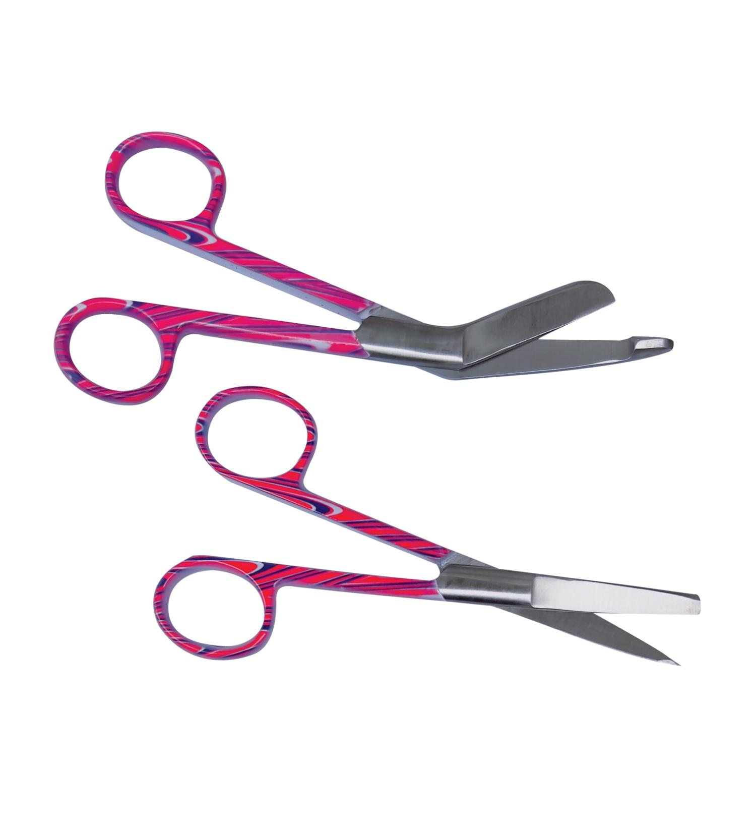 Nursing Scissors Set WITH ENGRAVING - Nurse Accessories - Gift (Water Marble Pink)