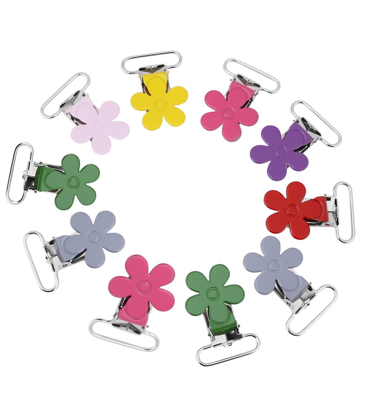 10 Pcs Mini Plum Shape Pacifier Suspender Clips - Durable Clip Holders with 25mm Ring Inner Diameter for Secure Baby Pacifier Attachment - Buy Online on GoSupps.com