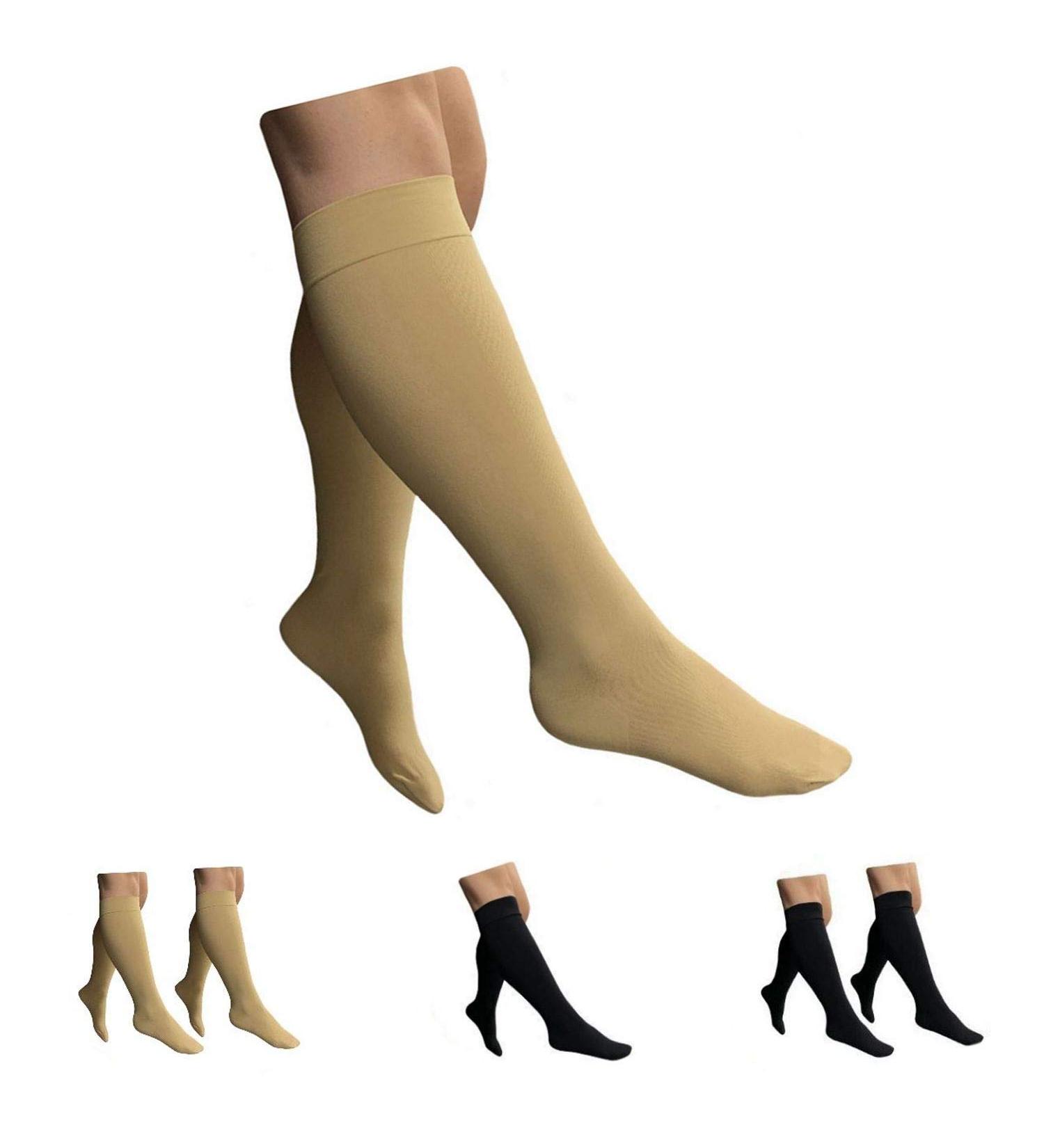 Closed Toe 15-20 mmHg Plus Size Big Wide Leg Calf Socks - Beige 5X-Large | Comfortable Compression Socks for All-Day Support - Buy Online on GoSupps.com