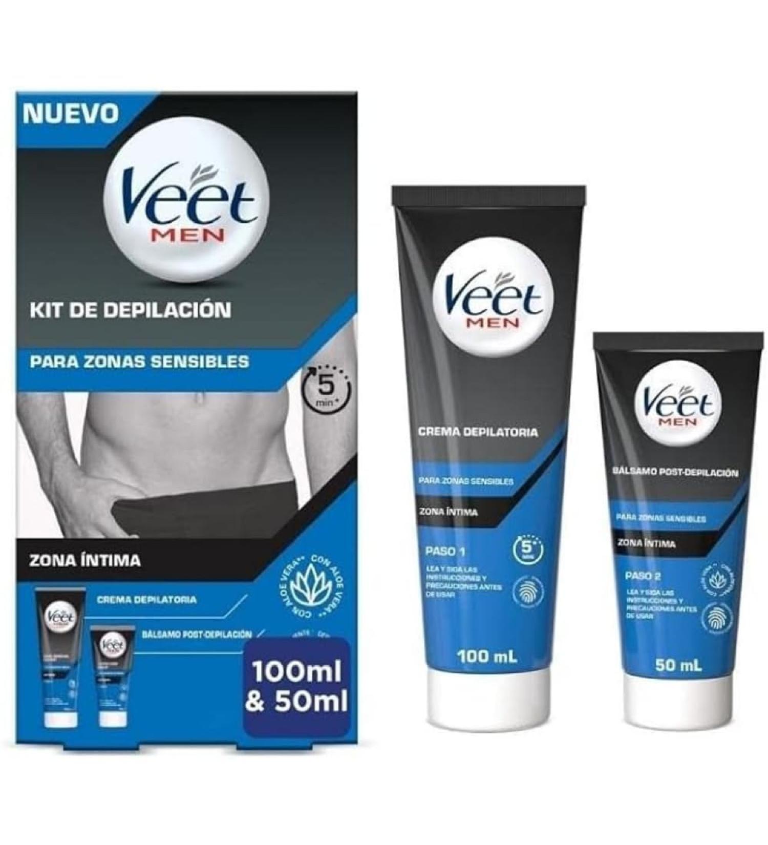 VEET Men 2 Steps Hair Removal Kit for Sensitive Areas - 200 ml | Fast & Effective Hair Removal | Shop Now! - Buy Online on GoSupps.com