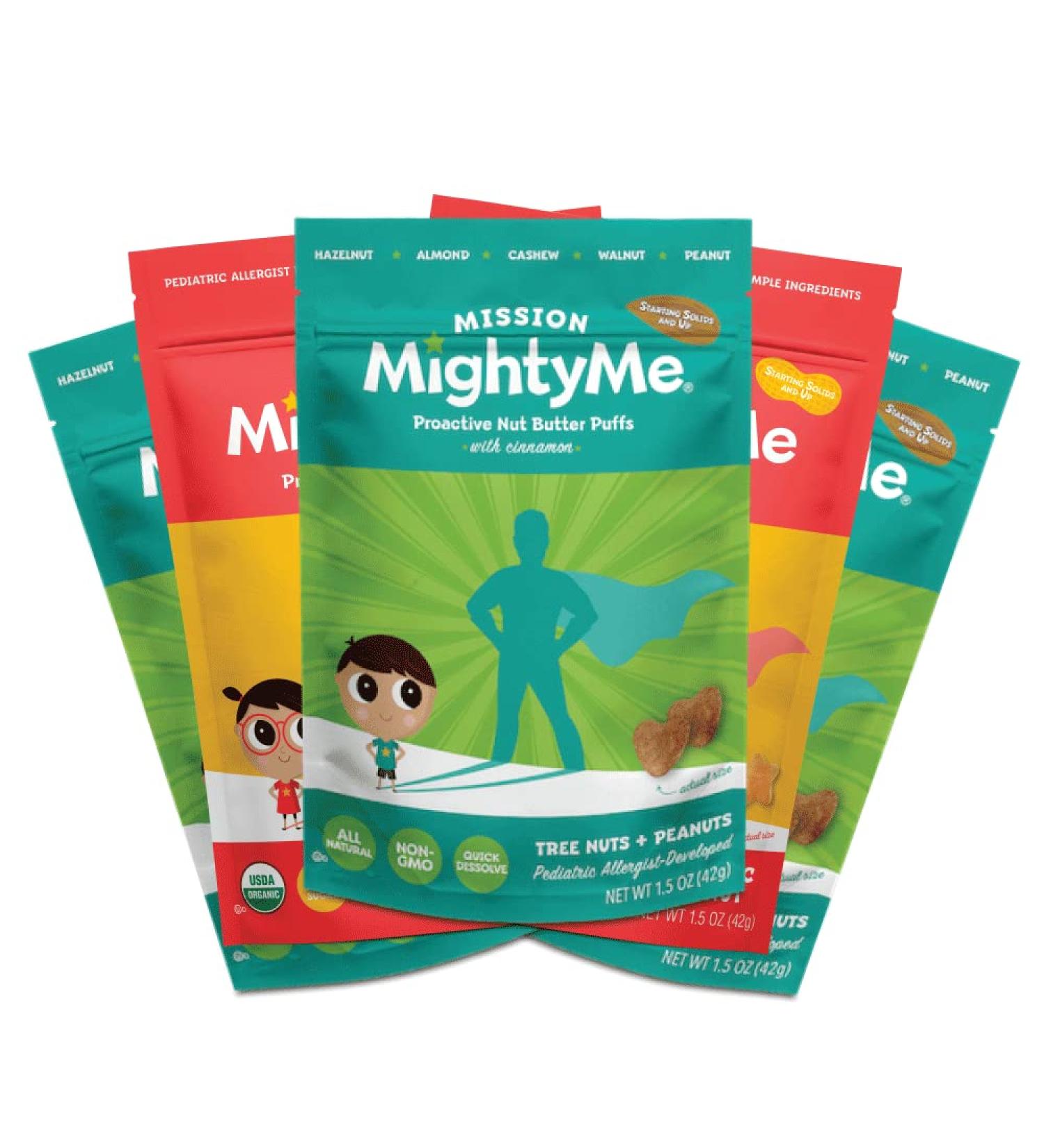 Proactive Puffs Variety Pack for Babies + Kids - Nut Butter & Peanut Butter Puffs - Allergen Introduction - Plant-Based & Gluten-Free - Peanut & Cinnamon Flavors - 1.5oz 5-Pack - Buy Online on GoSupps.com