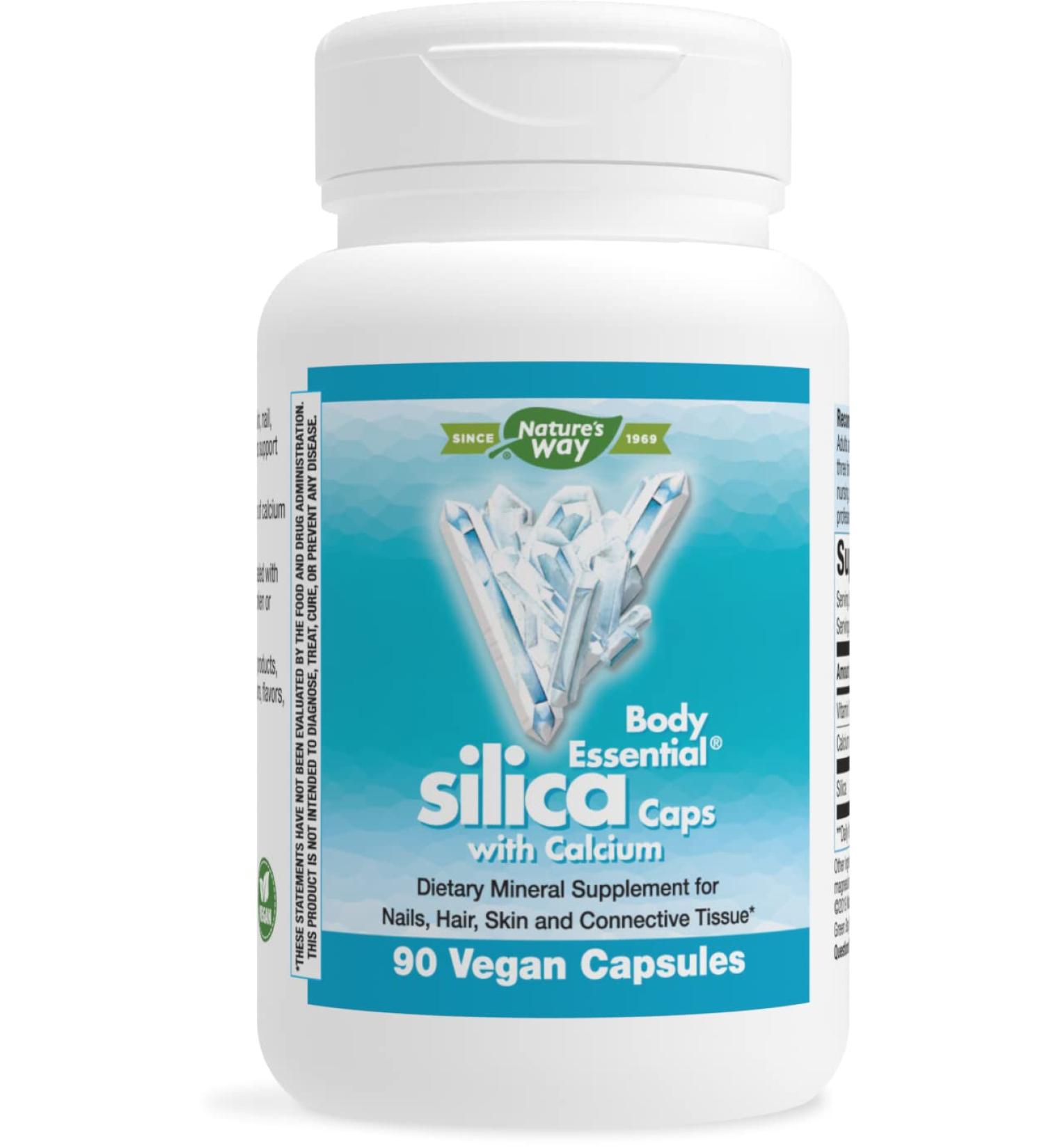Body Essential Silica w/Calcium Nails Hair Skin & Connective Tissue 90 Count (Nature's Way Brands)