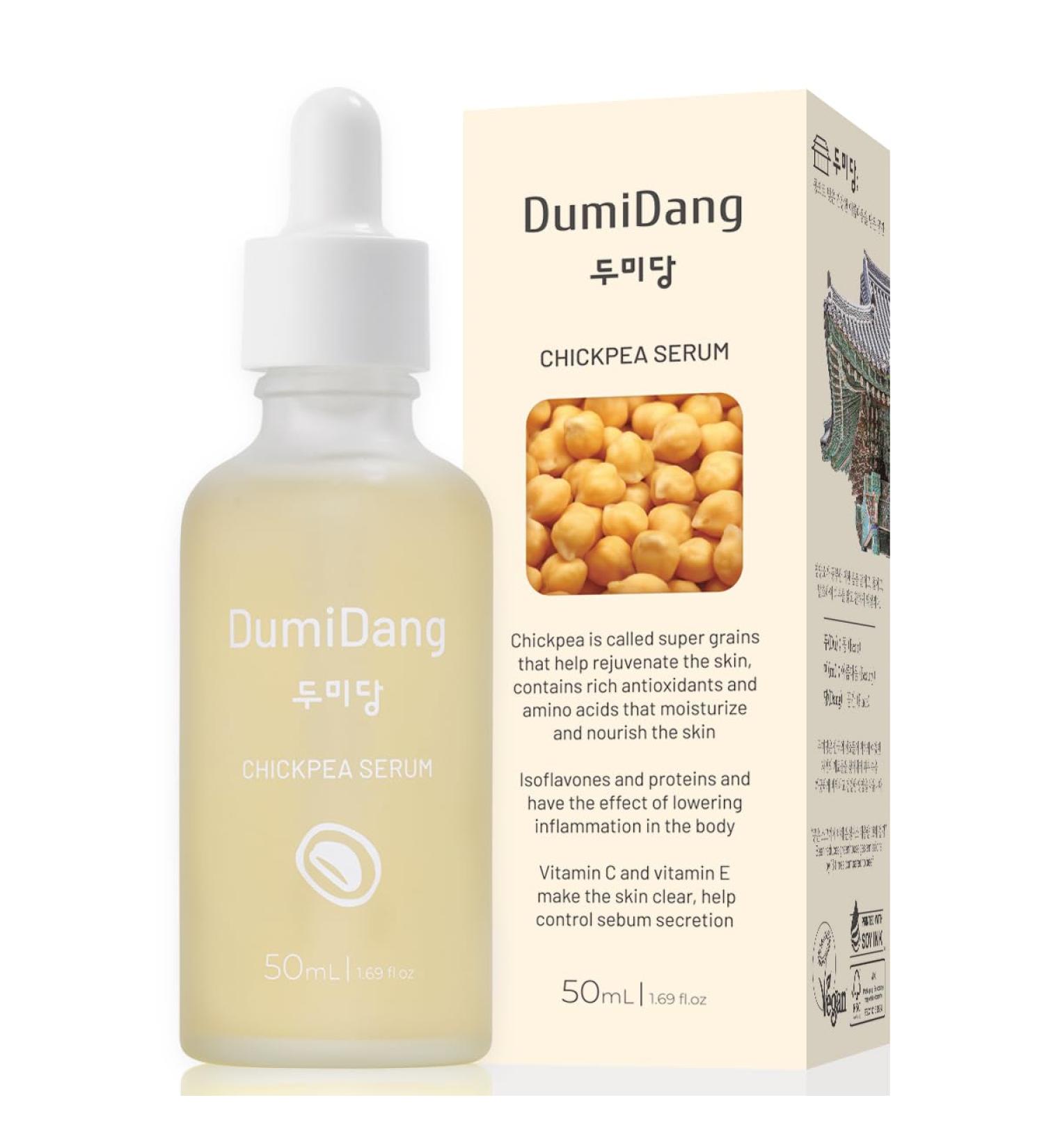 Chickpea Serum - Korean Vegan Anti-Aging Skincare for Dry Skin | 50mL Fermented Chickpea Extract Panthenol & Phytosqualane - Buy Online on GoSupps.com