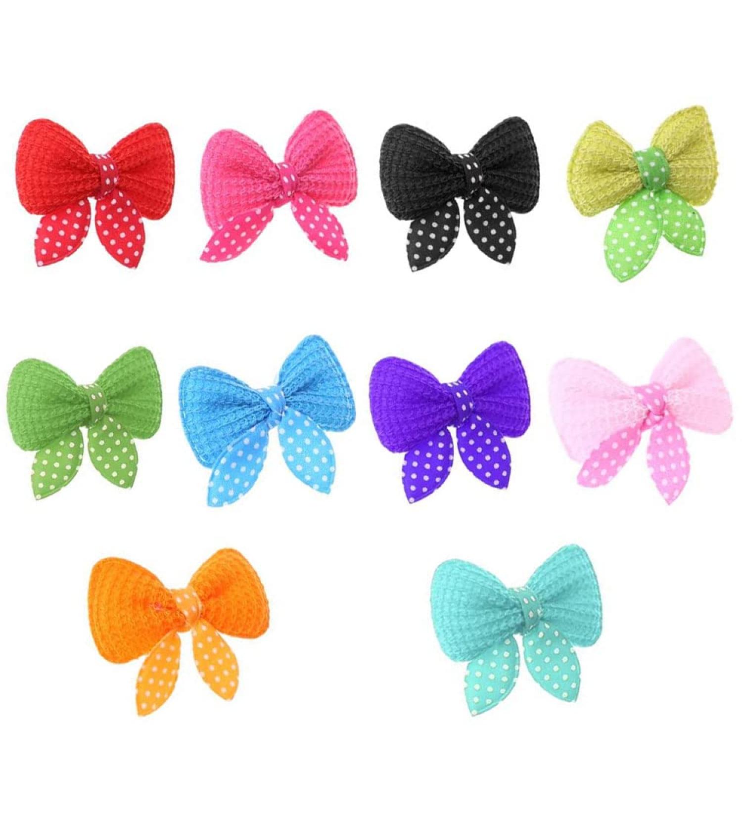KEVZHUKWV 10 Pieces Cute Mini Pet Hair Clip Headdress Pet Hair Bows Hairpin Dog Hair Bows Barrette Use for Cat and Dog Pet Random Color - Buy Online on GoSupps.com