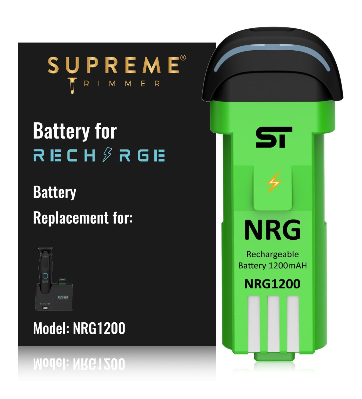 Supreme Trimmer Replacement External Battery NRG1200 | Compatible with Recharge ST777 | USB-C Charging & Dock Option - Buy Online on GoSupps.com