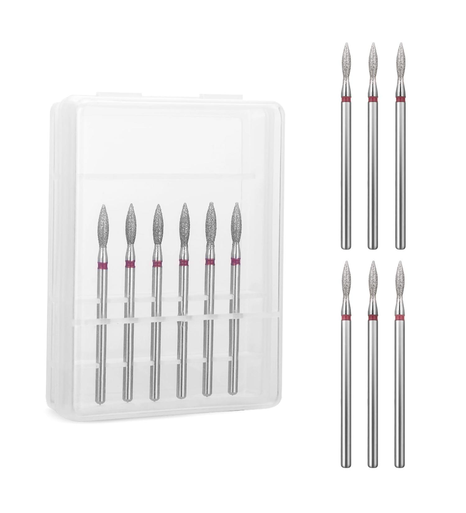 Lusofie 6Pcs Flame Nail Drill Bits Set Cuticle Drill Bit 3/32 Diamond Carbide Cuticle Remover Drill Bits for Nails Professional Cuticle Clean Nail Drill Bit Remove Cuticle Dead Skin Cleaner Tool - Buy Online on GoSupps.com
