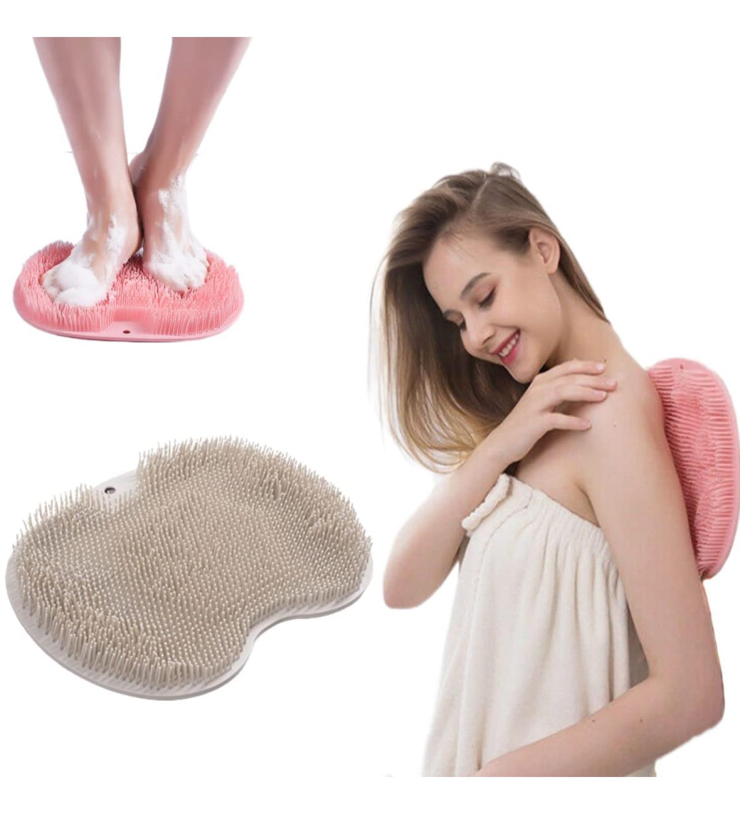 LUTYY Shower Foot Scrubber Massage Pad - Acupress Cleanser & Massage Device for Effortless Foot Care in the Shower - Buy Online on GoSupps.com