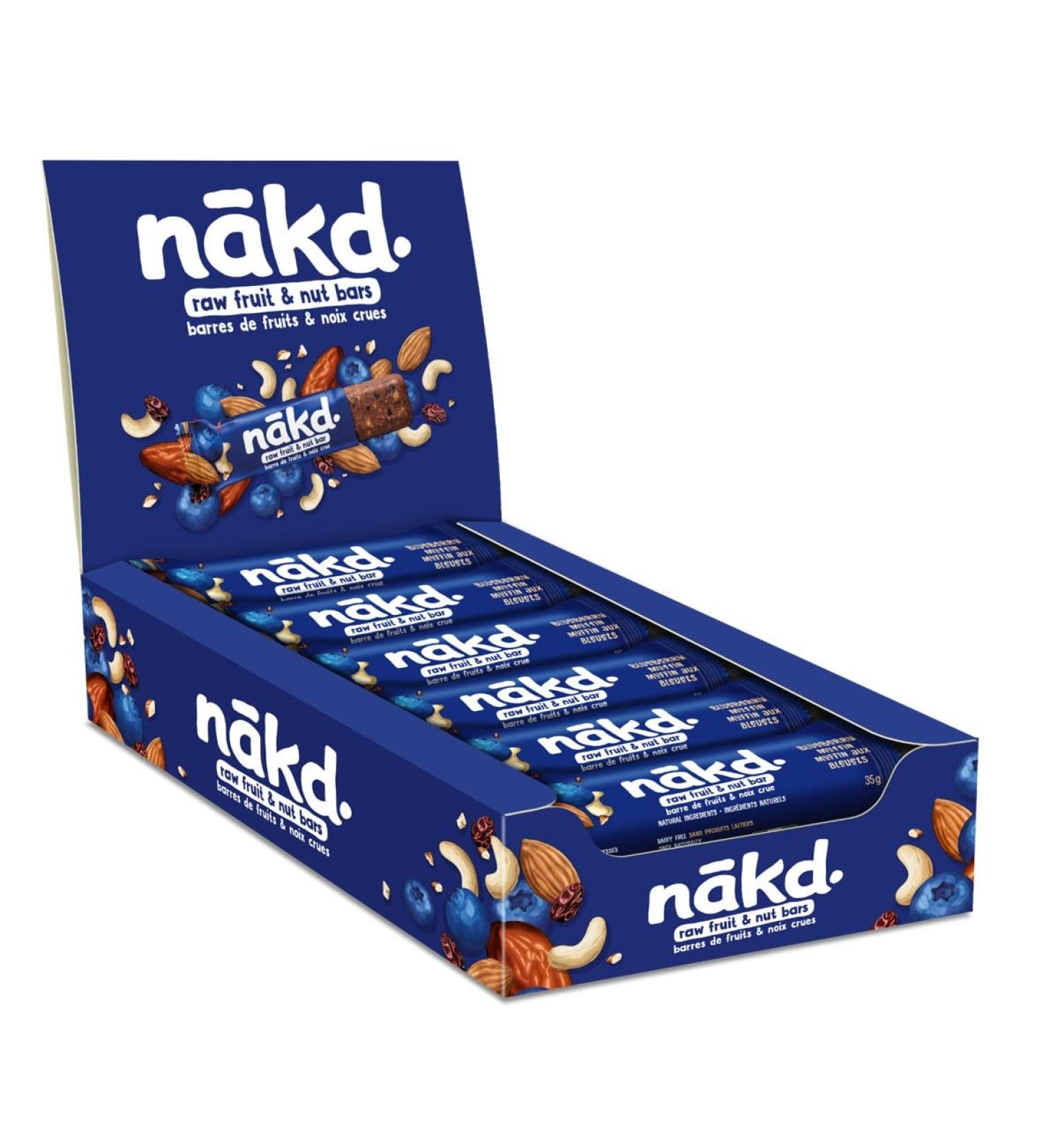 nakd. Blueberry Muffin Raw Fruit & Nut Bars 18 x 35g - Buy Online on GoSupps.com