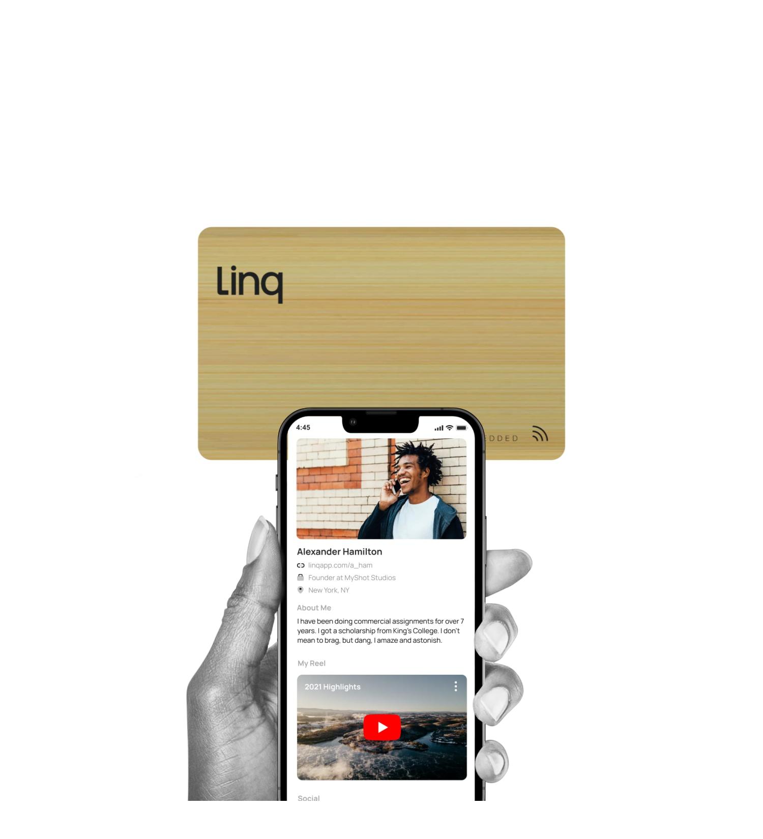 Linq Digital Business Card - Smart NFC Contact & Networking Card (Bamboo) - Buy Online on GoSupps.com