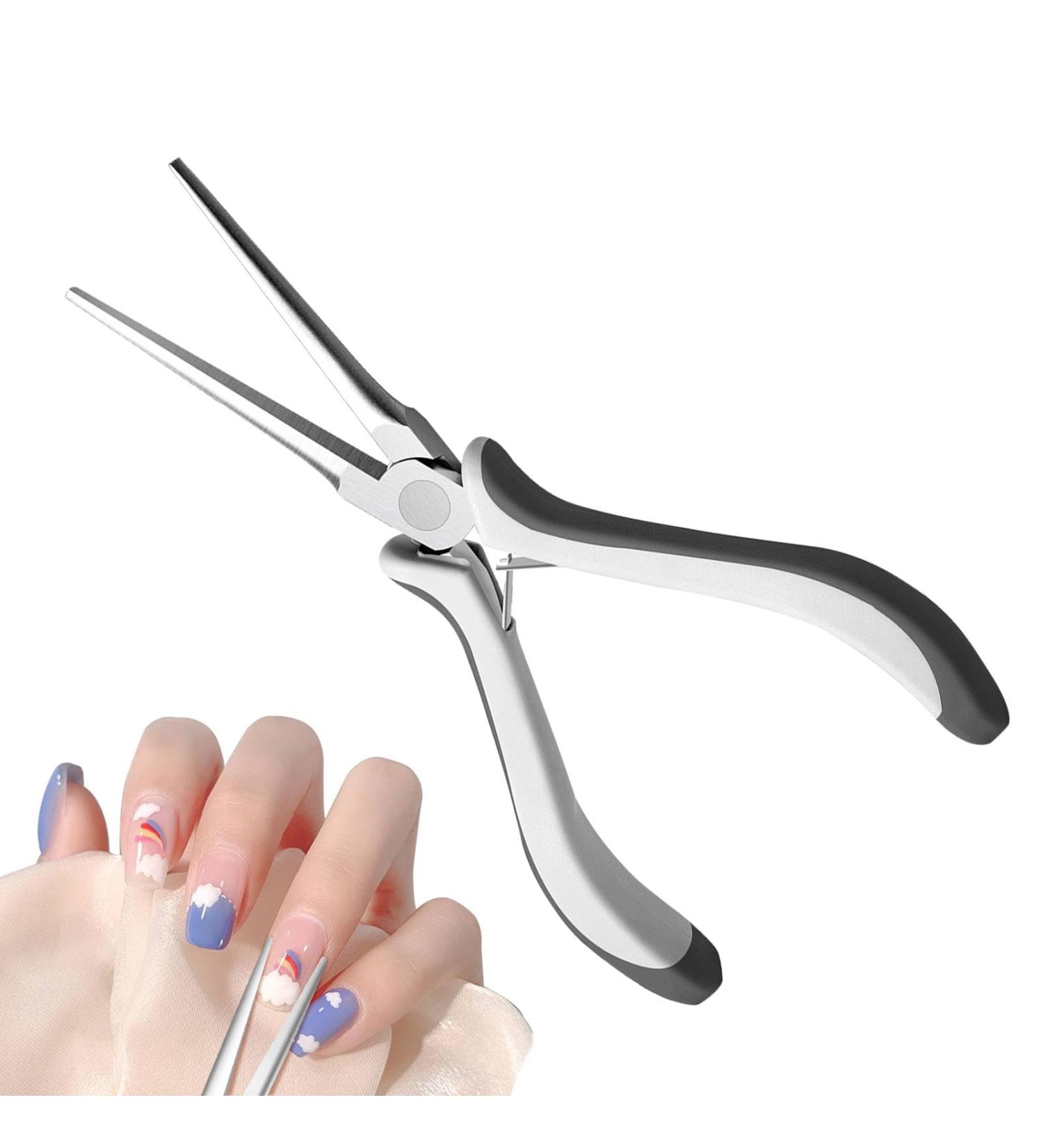 Besreey Tweezers for Stickers - Nail Form Shaping Tweezers Tip Tweezers Nippers Acrylic UV Gel Tips Sculpture Clip Nail Shaper Tool for Acrylic Gel Dark Gray Colour - Buy Online on GoSupps.com