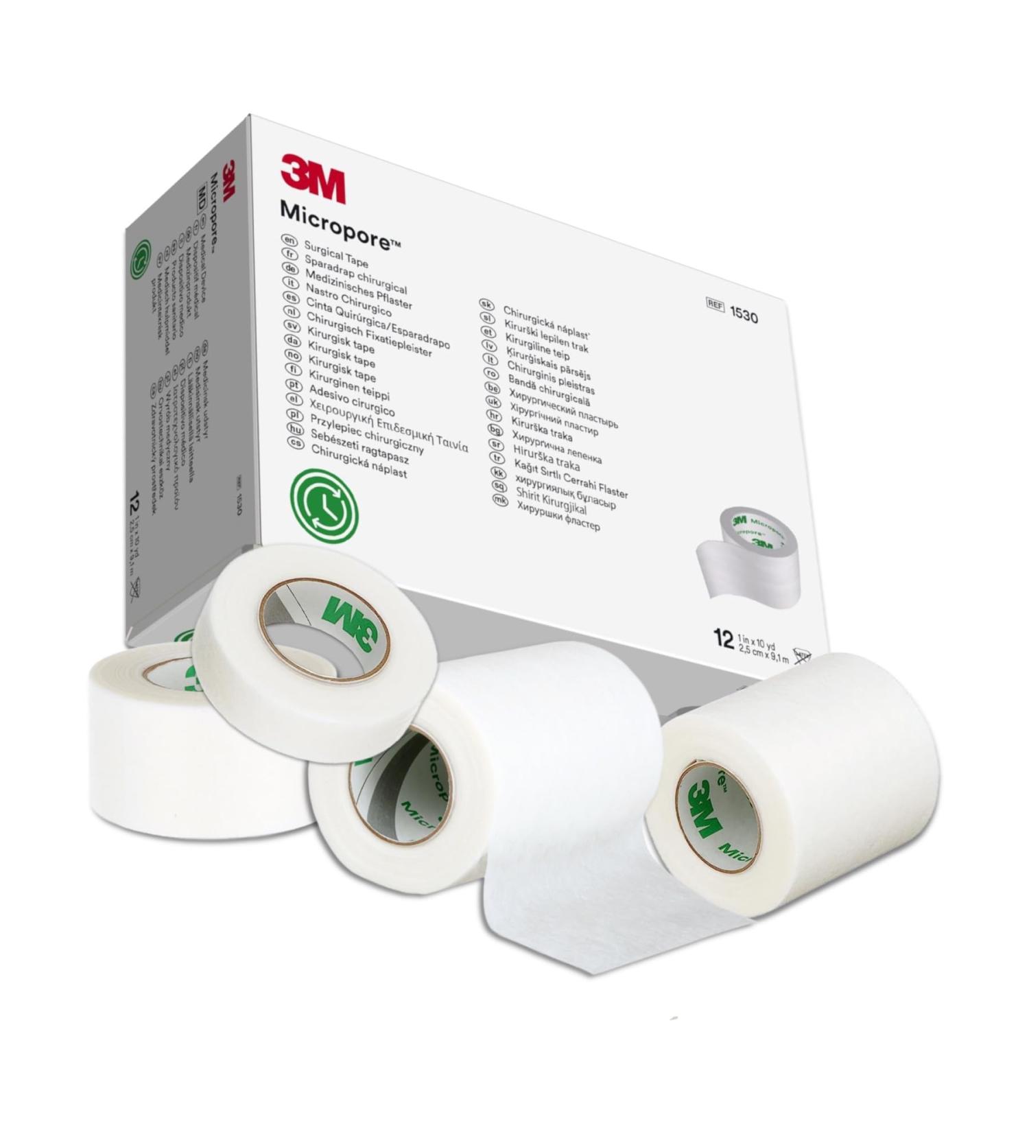 Shop P-Beauty 3x Elastic Tape - White | Hypoallergenic Latex-Free Eyelash Extension & Medical Tape (1.25cm x 9.14m) - 3 Pieces Pack - Buy Online on GoSupps.com