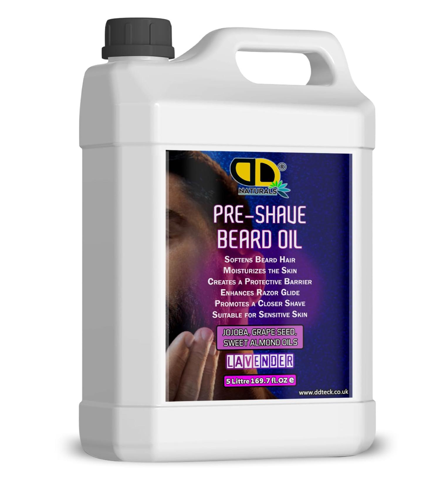DD teck Lavender Pre-Shave Beard Oil - Soothes Sensitive Skin Softens Hair Improves Razor Glide and Reduces Tightness and Irritation - Natural Jojoba Oils