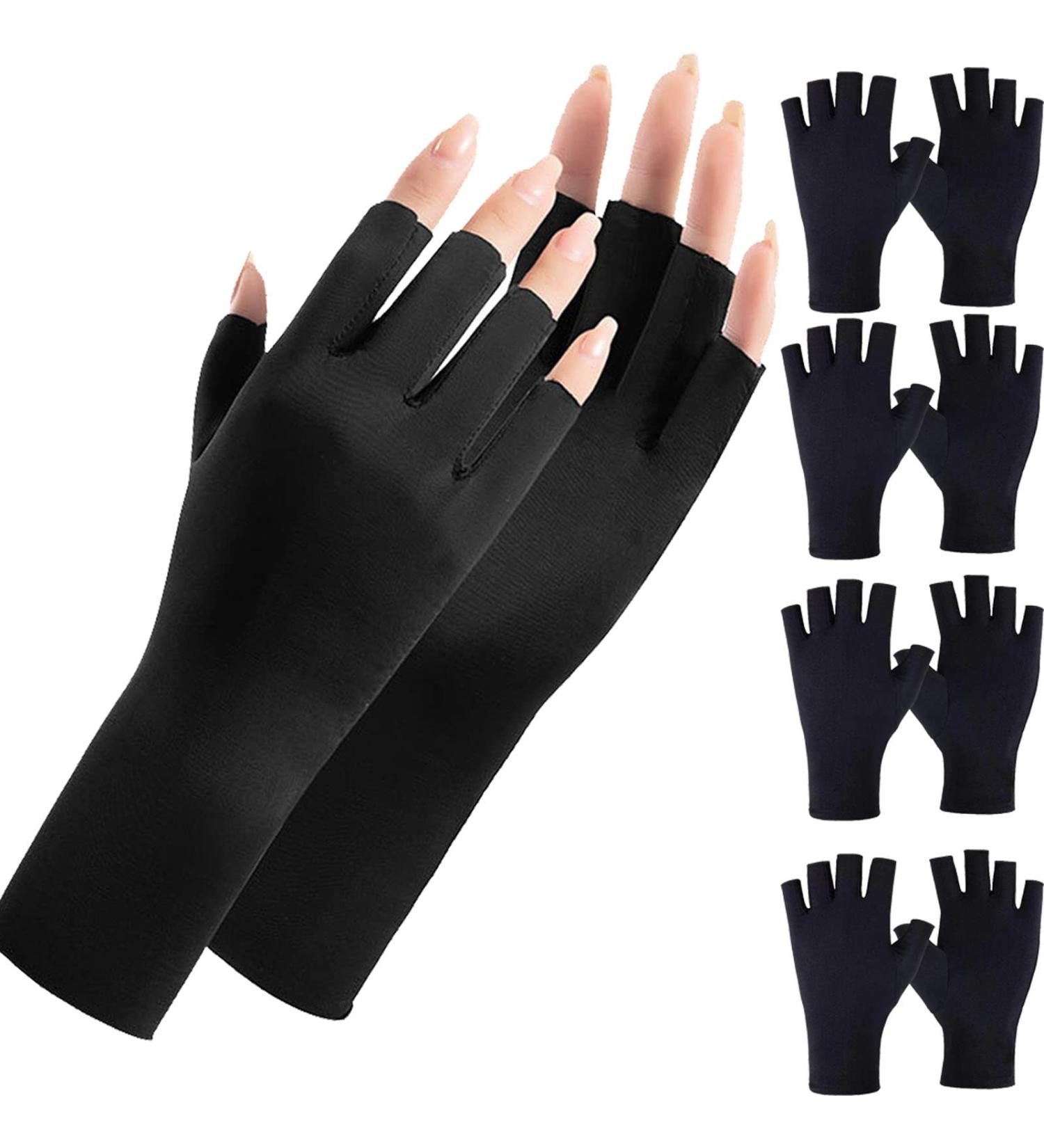 4 Pairs UV Protection Gloves for Gel Nails and Manicures - Fingerless Anti UV Gloves for Nail Art and Skin Care - Protect Hands from Nail Lamp UV Light - Buy Online on GoSupps.com
