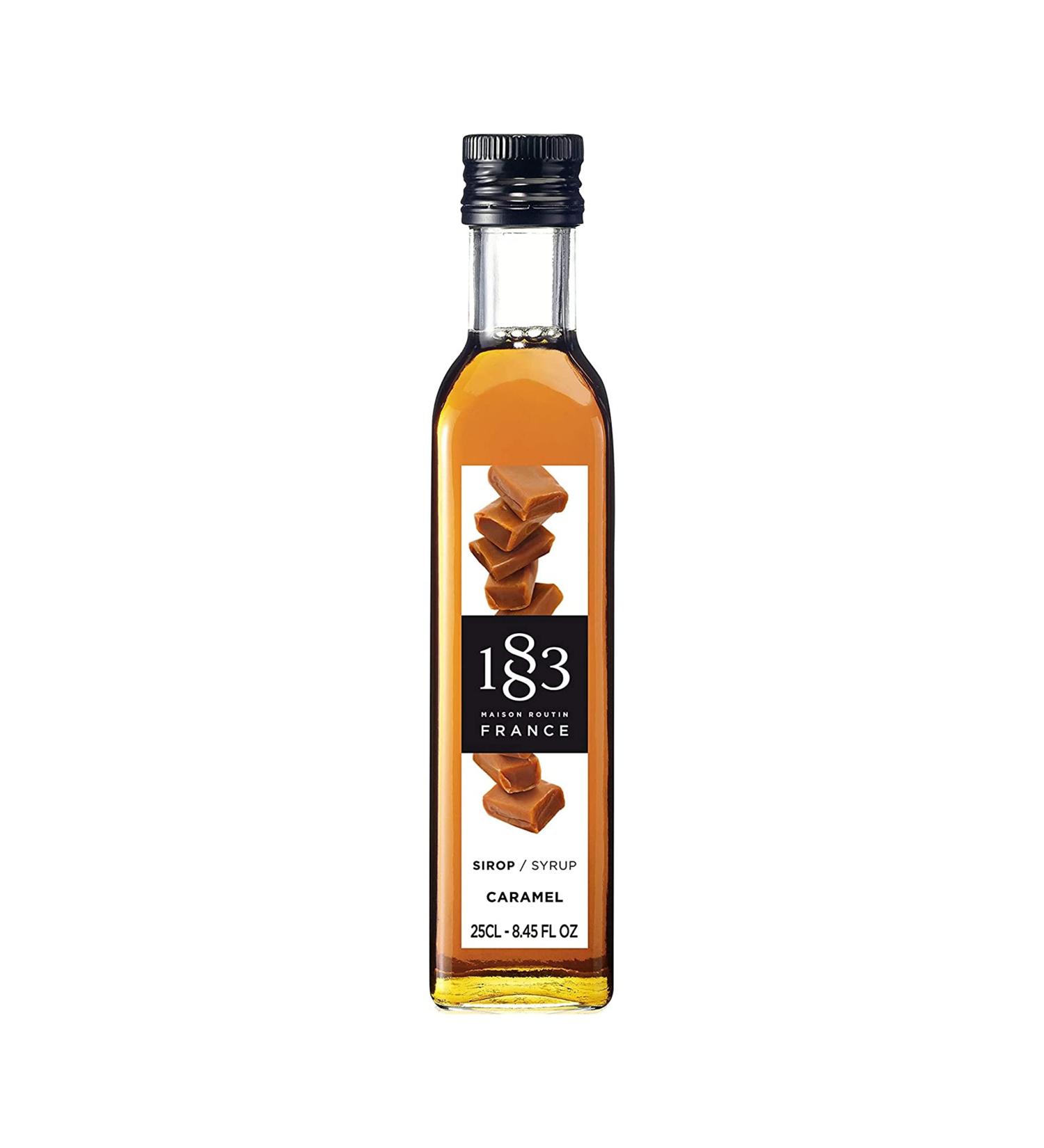 1883 Maison Routin Premium Caramel Syrup 250ml - Ideal for Coffee, Hot Chocolate, Cocktails, Mocktails, Milkshakes, and Desserts - Buy Online on GoSupps.com
