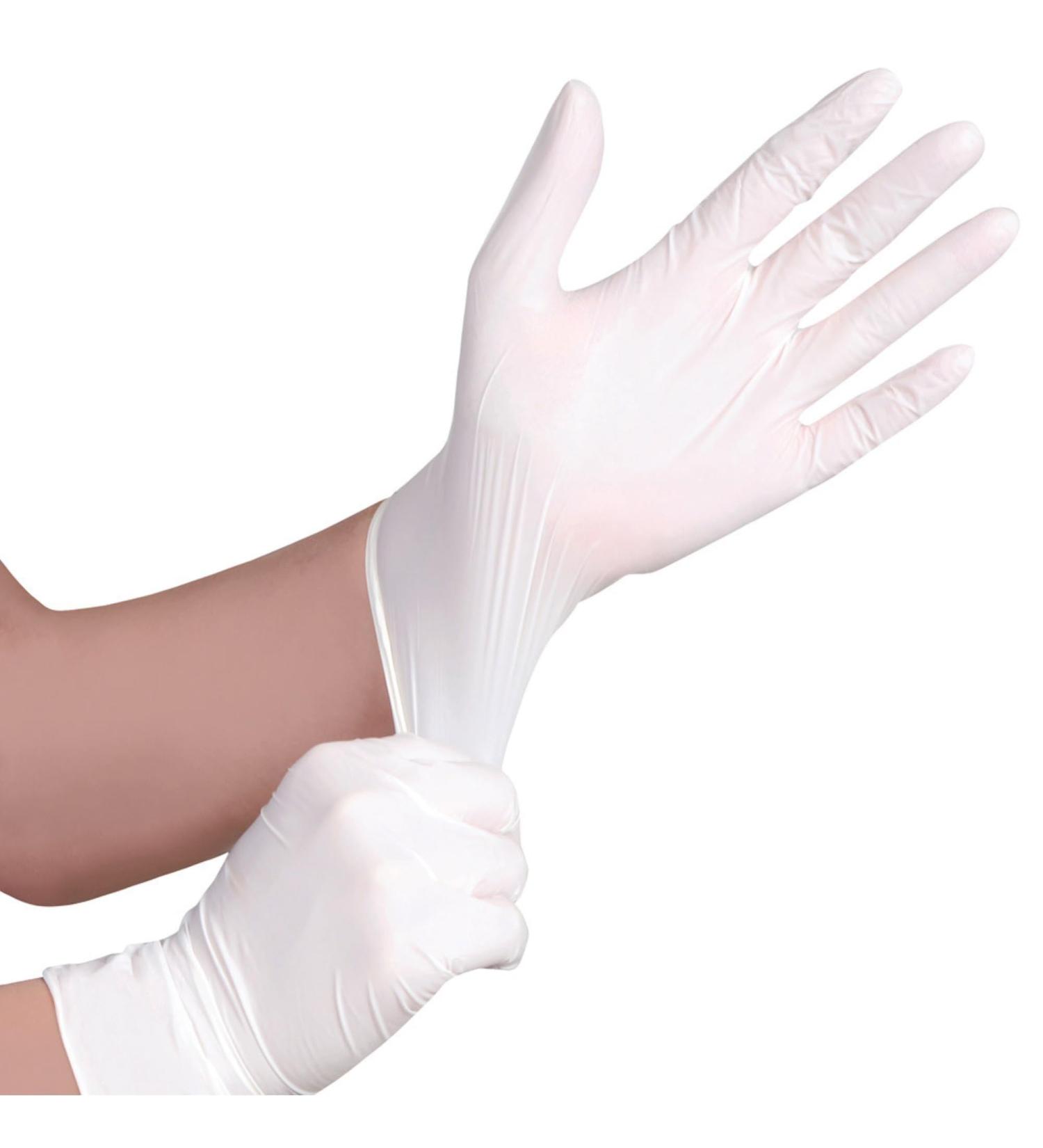 Multi Purpose Nitrile Gloves White Large Powder Free Pack of 100 White