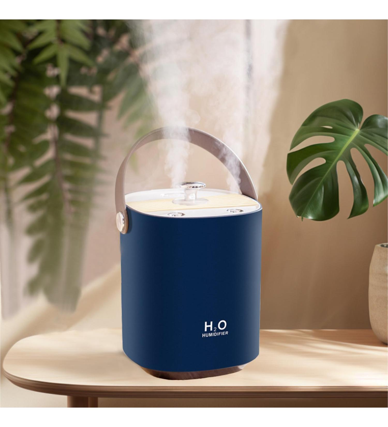 Portable Cool Mist Humidifier 1.2L - Auto Shut-Off with Warm Night Light - Dual Nozzle Design - Bedroom, Travel, Office - Blue - Buy Online on GoSupps.com