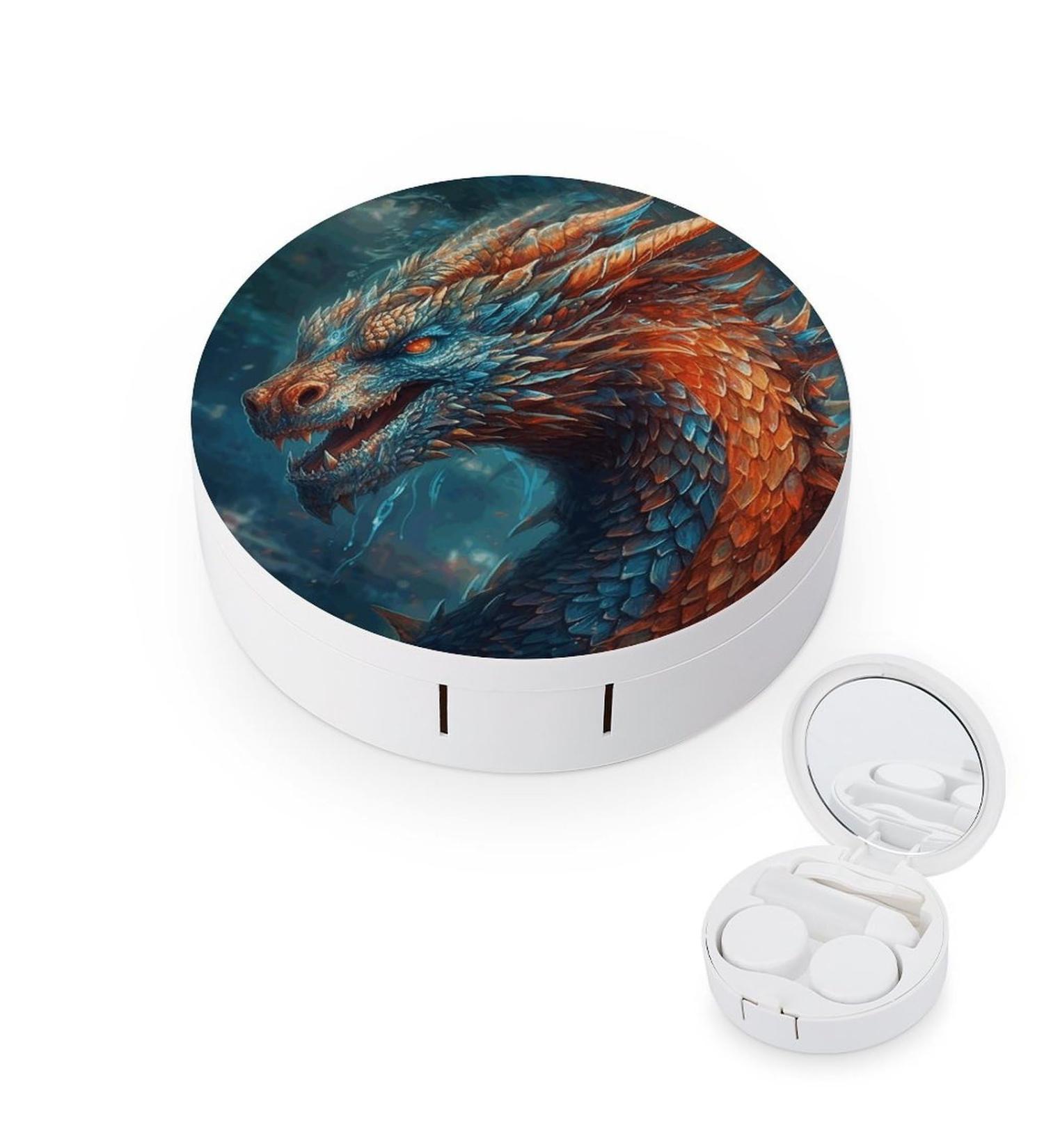 Buy Dragon Art Print Contact Lens Case - Stylish & Durable Lens Care Box for Travel - Buy Online on GoSupps.com