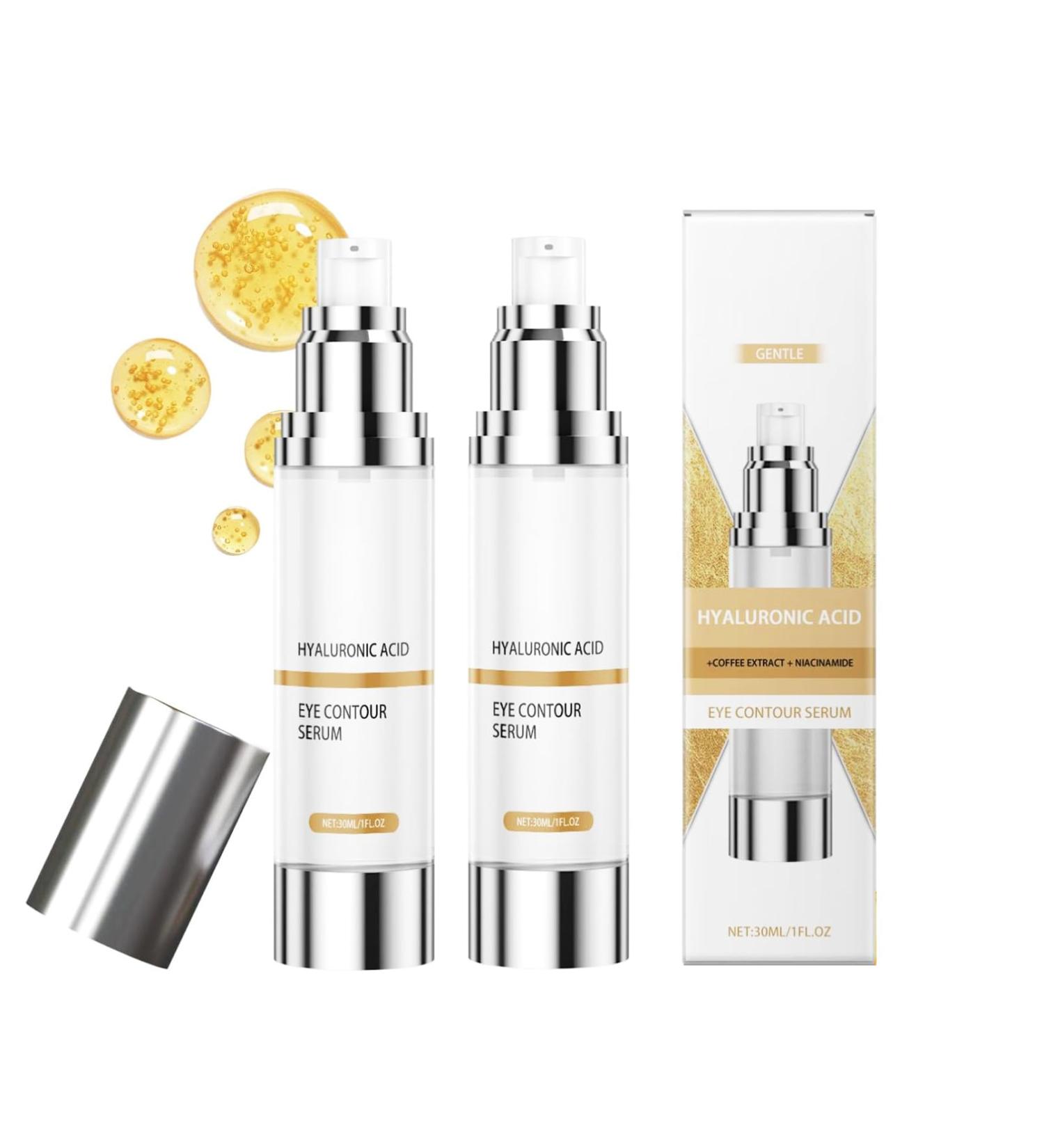 Eye Contour Serum with Hyaluronic Acid Anti-Wrinkle Eye Contour Caffeine and Niacinamide 15ml - Eye Contour Cream for Women - Anti-Dark Circles and Wrinkles Eye Cream (2pc) - Buy Online on GoSupps.com