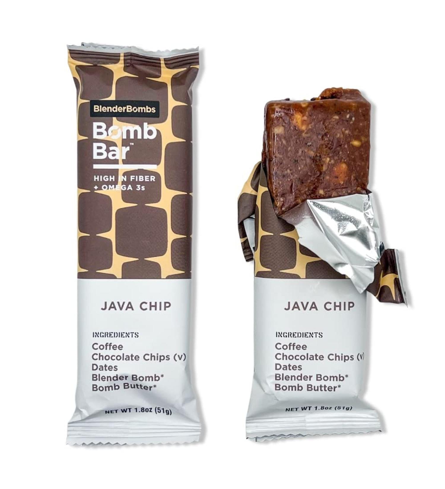 Blender Bombs Bomb Bar Java Chip Case - 9 Plant-Based Nutrition Bars - Buy Online on GoSupps.com