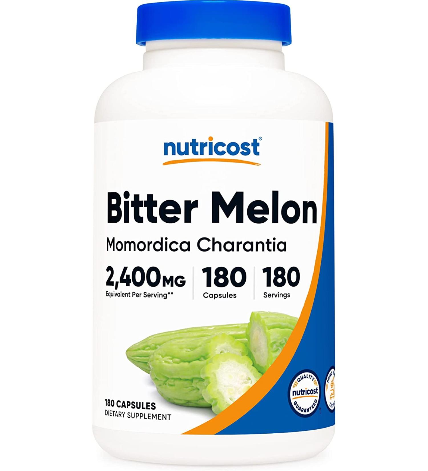Nutricost - Bitter Melon 600 mg - 2 400 mg Equivalent - 180 Capsules - Buy Online on GoSupps.com