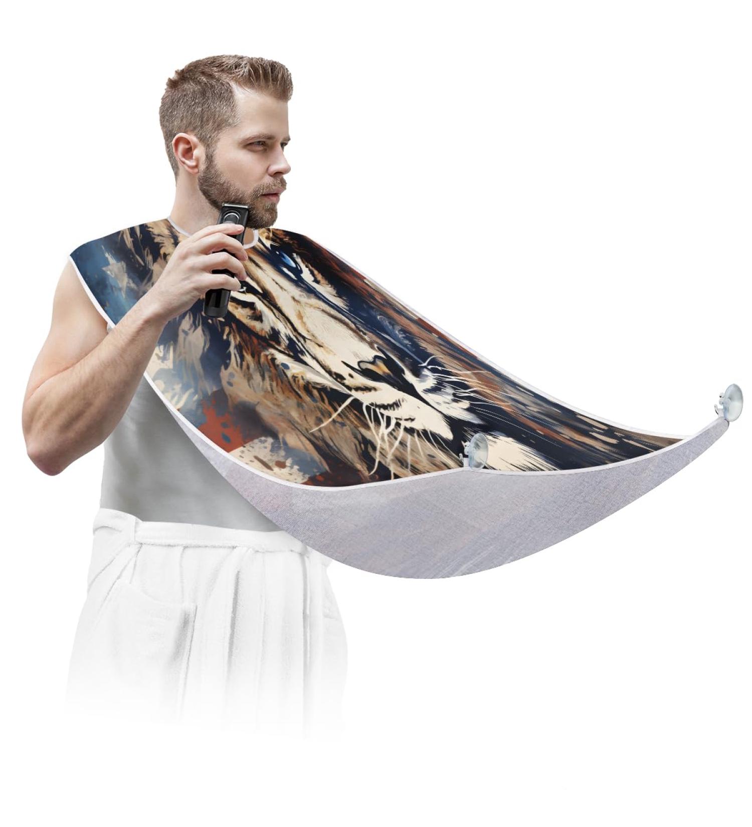 Shop American Flag Lion Beard Bib Apron Best Beard Hair Catcher for Men | Perfect Father's Day & Anniversary Gift - Buy Online on GoSupps.com