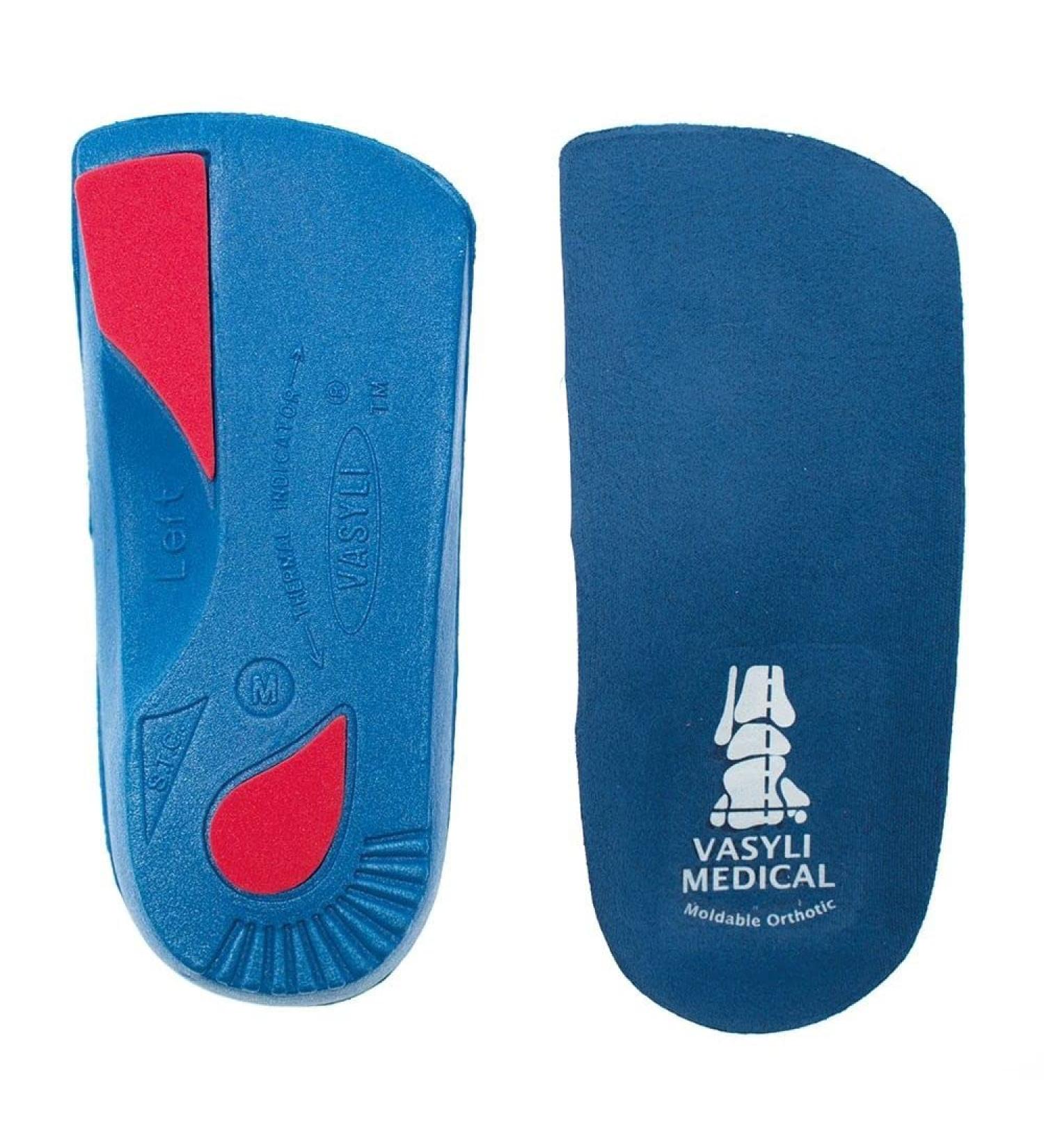 Vasyli Custom Blue 3/4 Length Orthotics (Med Men 7-8 Women 7 -9) Medium 7-8.5