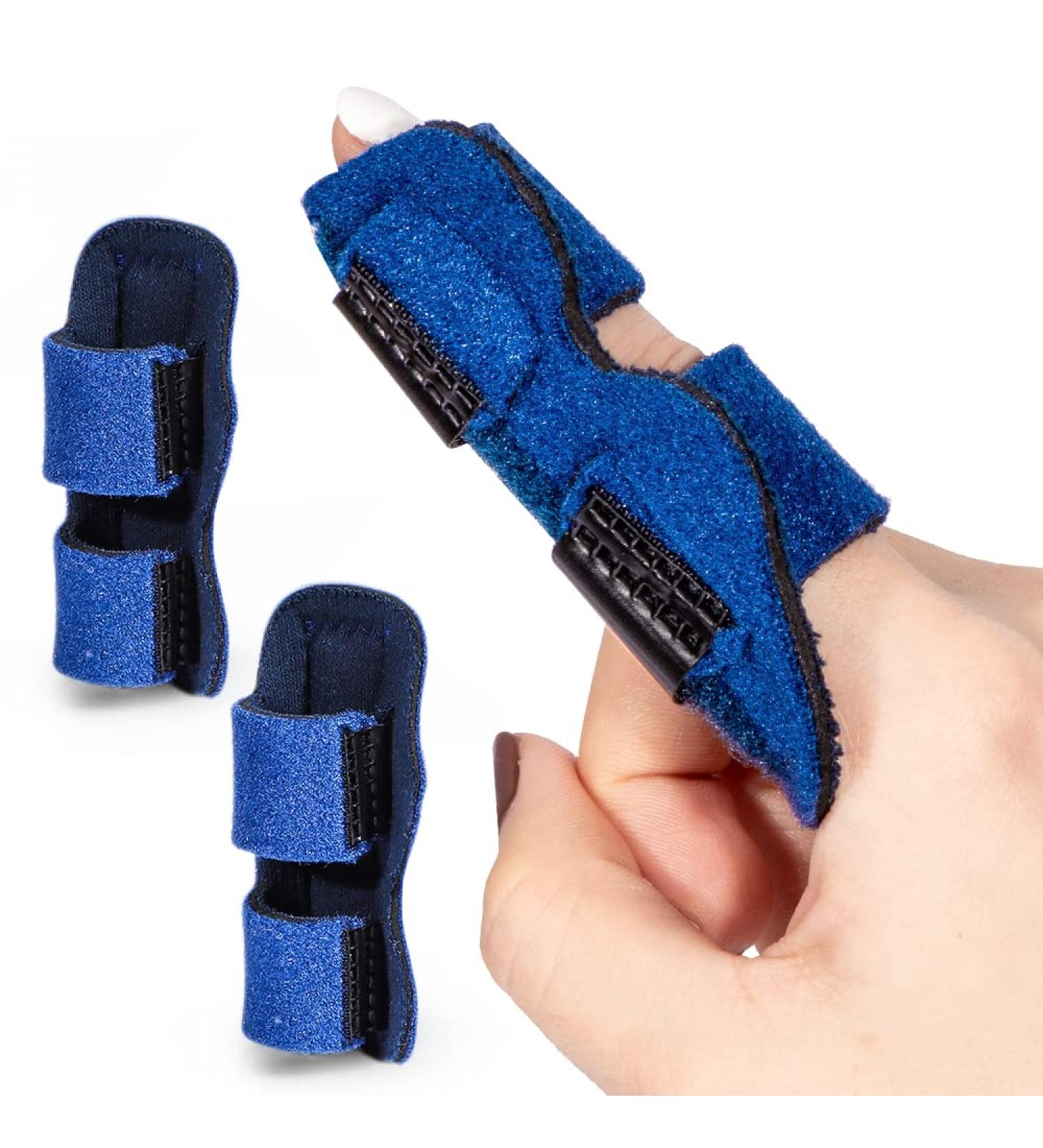 Welnove Finger Splint - 2 PCS Finger Brace for Trigger Finger Broken Fingers | Support & Stabilization for Index Middle Ring Finger - Blue Style B - Buy Online on GoSupps.com