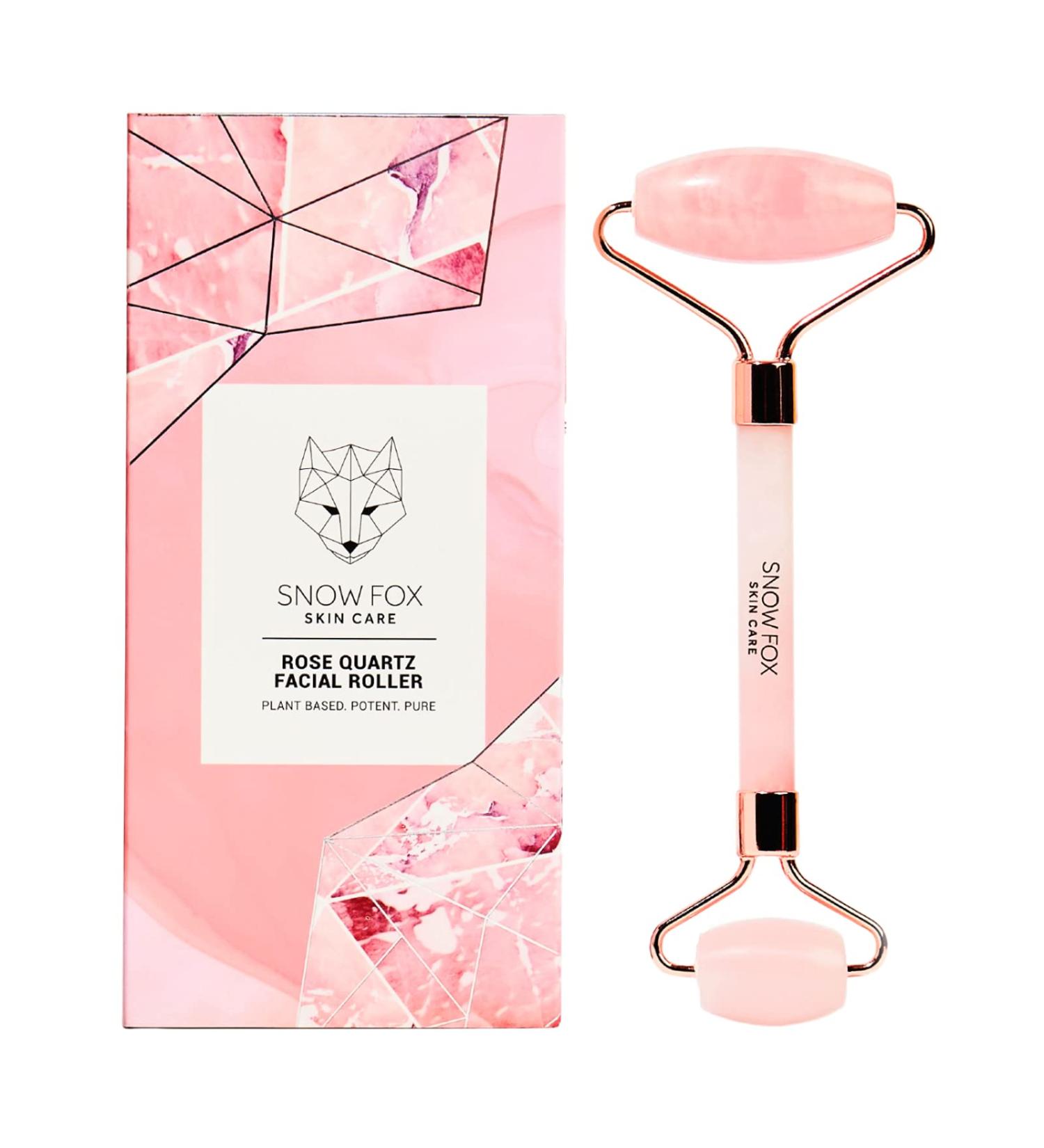 Shop Authentic Snow Fox Skincare Hand-Carved Rose Quartz Facial Roller - Premium Quality Crystals for Glowing Skin | International Shipping Available - Buy Online on GoSupps.com