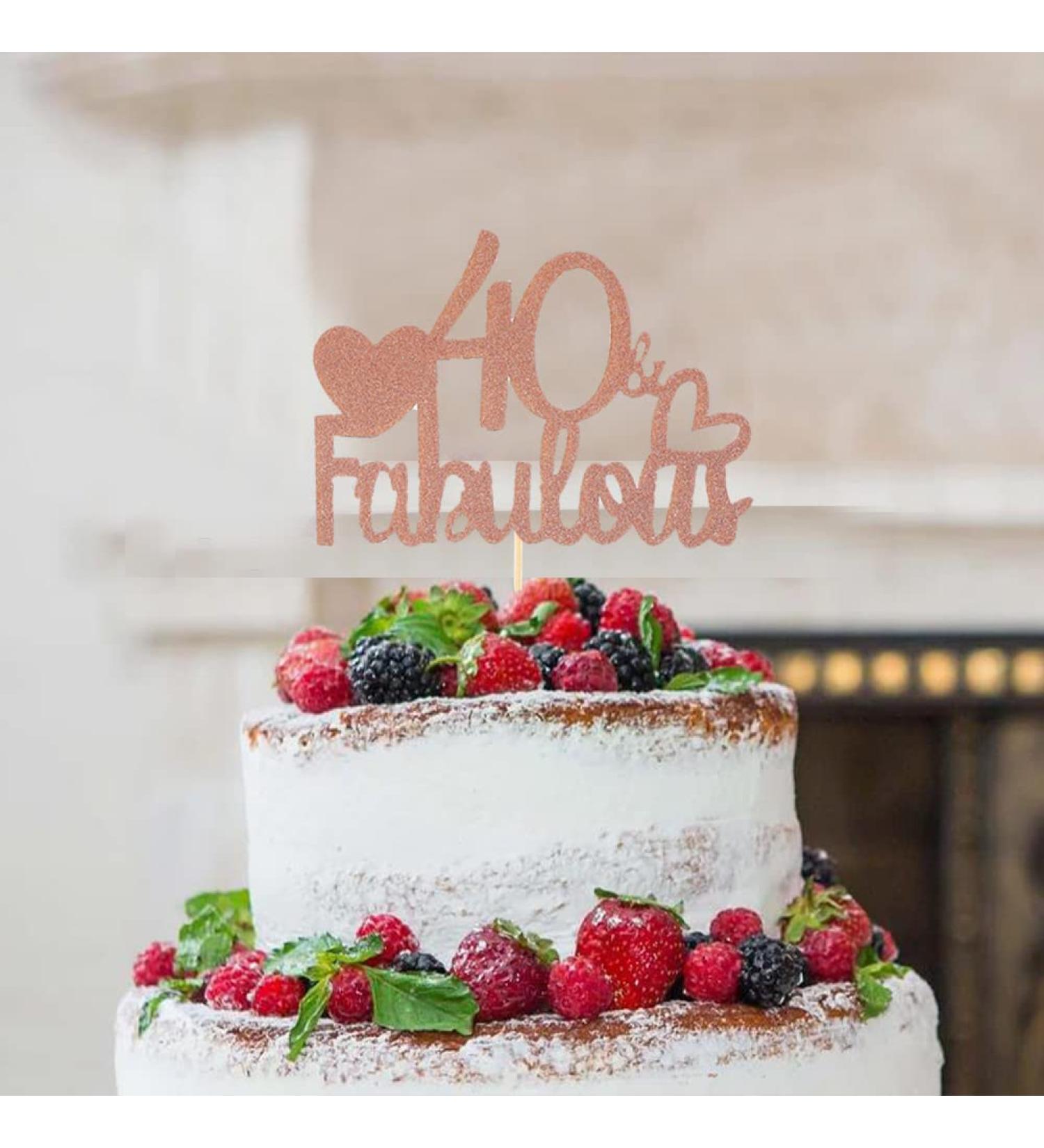 Fabulous Cake Topper Fabulous 40th Birthday Cake Topper Fabulous Birthday Cake Topper Fabulous Cake Decorations Rose Gold Cake Decoration For Women Men Birthday Anniversary Party Wedding - Buy Online on GoSupps.com