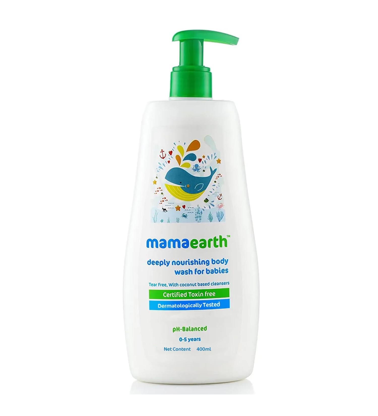 Mamaearth Deeply Nourishing Baby Body Wash | Tear Free Formula with Natural Cleansers | Hydrating Coconut & Jojoba Oil | Moisturizes Delicate Skin of Babies | 13.53 Fl Oz (400ml) - Buy Online on GoSupps.com