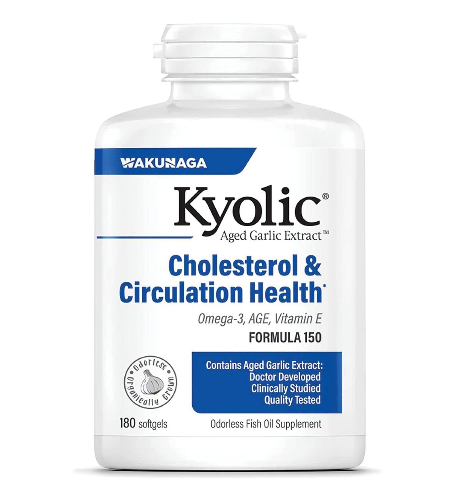 Kyolic Omega-3 Odorless Fish Oil - 180 Natural Softgels for Heart & Brain Health - Buy Online on GoSupps.com