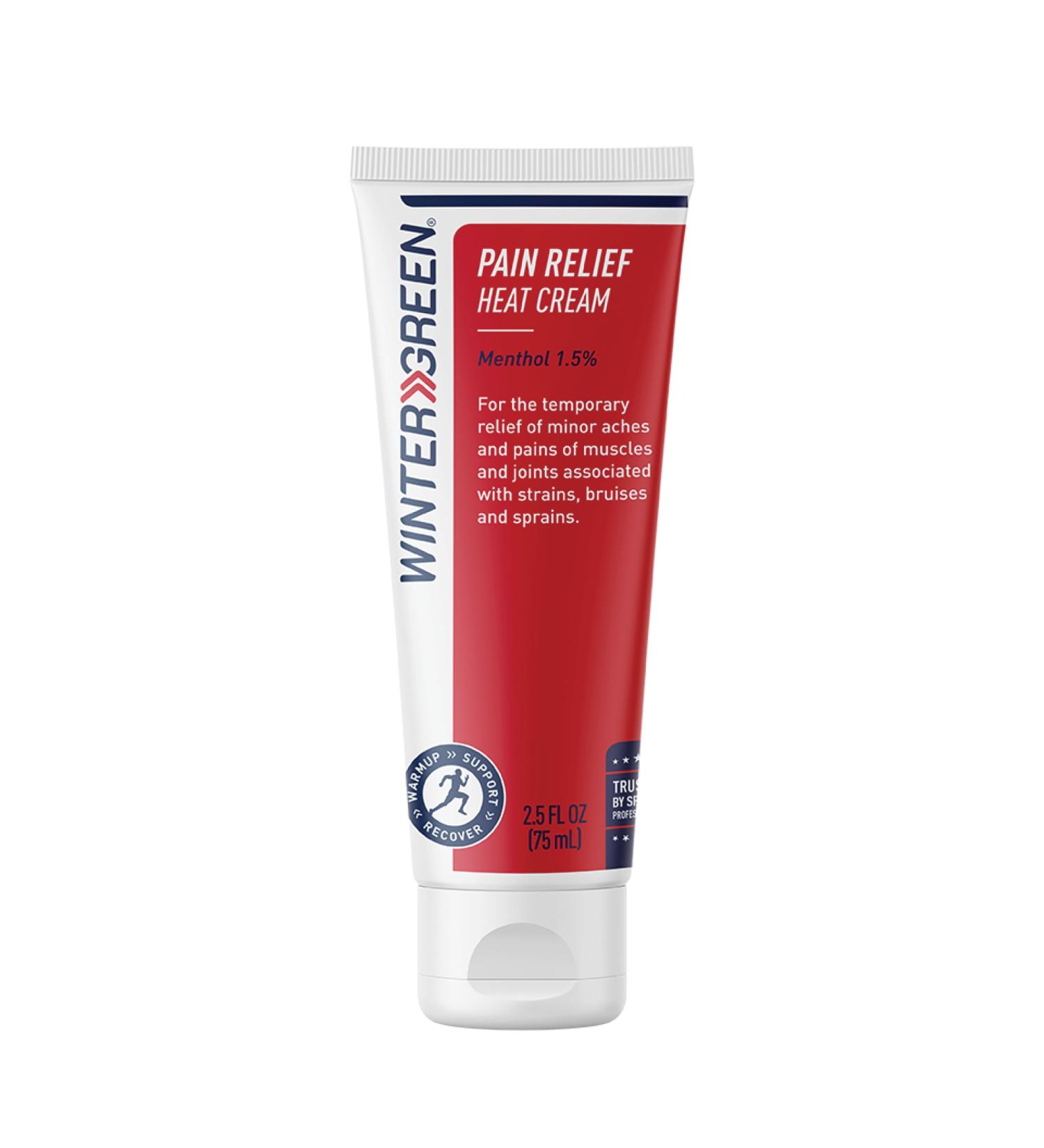 Wintergreen Pain Relief Heat Cream for Muscles - 2.5 Fl Oz - Fast-Acting Relief for Sore Muscles - International Shipping Available - Buy Online on GoSupps.com