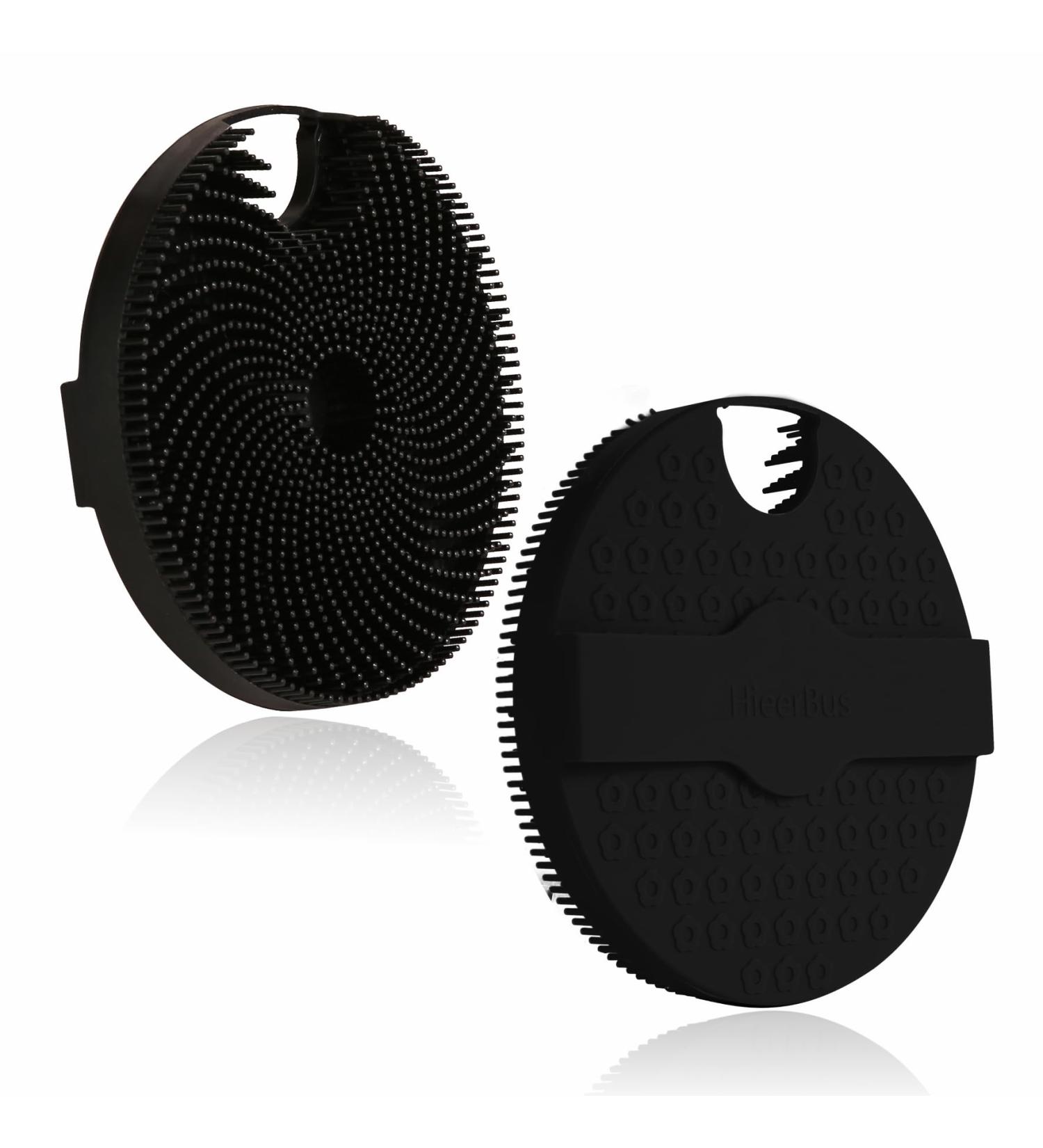HIEERBUS Silicone Body Scrubber Gentle Exfoliating Body Scrubber in Shower Silicone Loofah with Easily Lather Bristles Long Lasting and More Hygienic Than Traditional Shower Loofah 1 Pack Black  - Buy Online on GoSupps.com