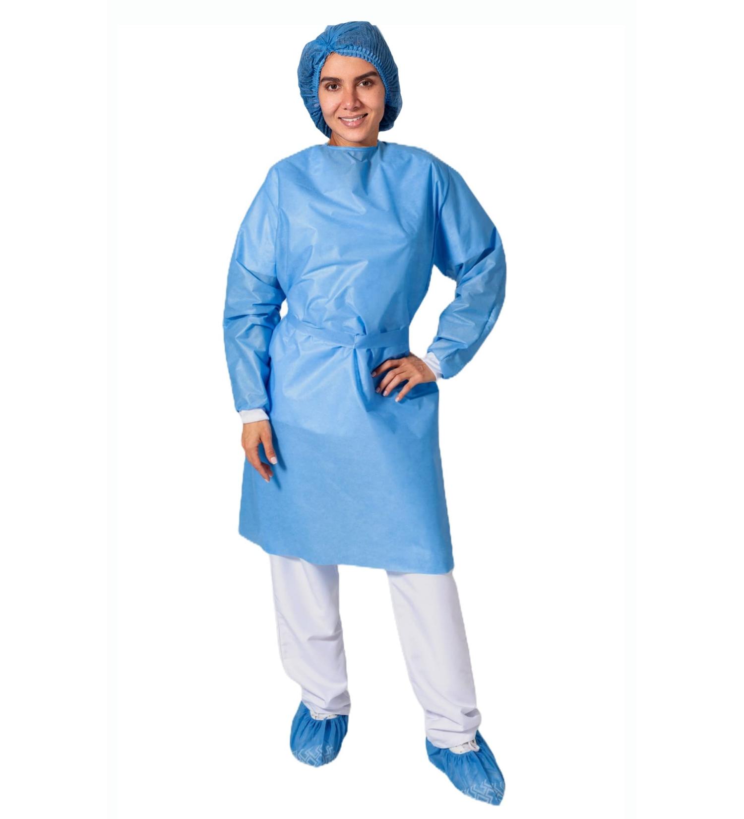 REA COMPANY Bundle - 5 Isolation Gowns, 5 Shoe Covers Pairs, 5 Bouffant Caps - Disposable PPE Gowns - American Company - Hospital Medical Gowns - Unisex - One Size Fits All - Buy Online on GoSupps.com