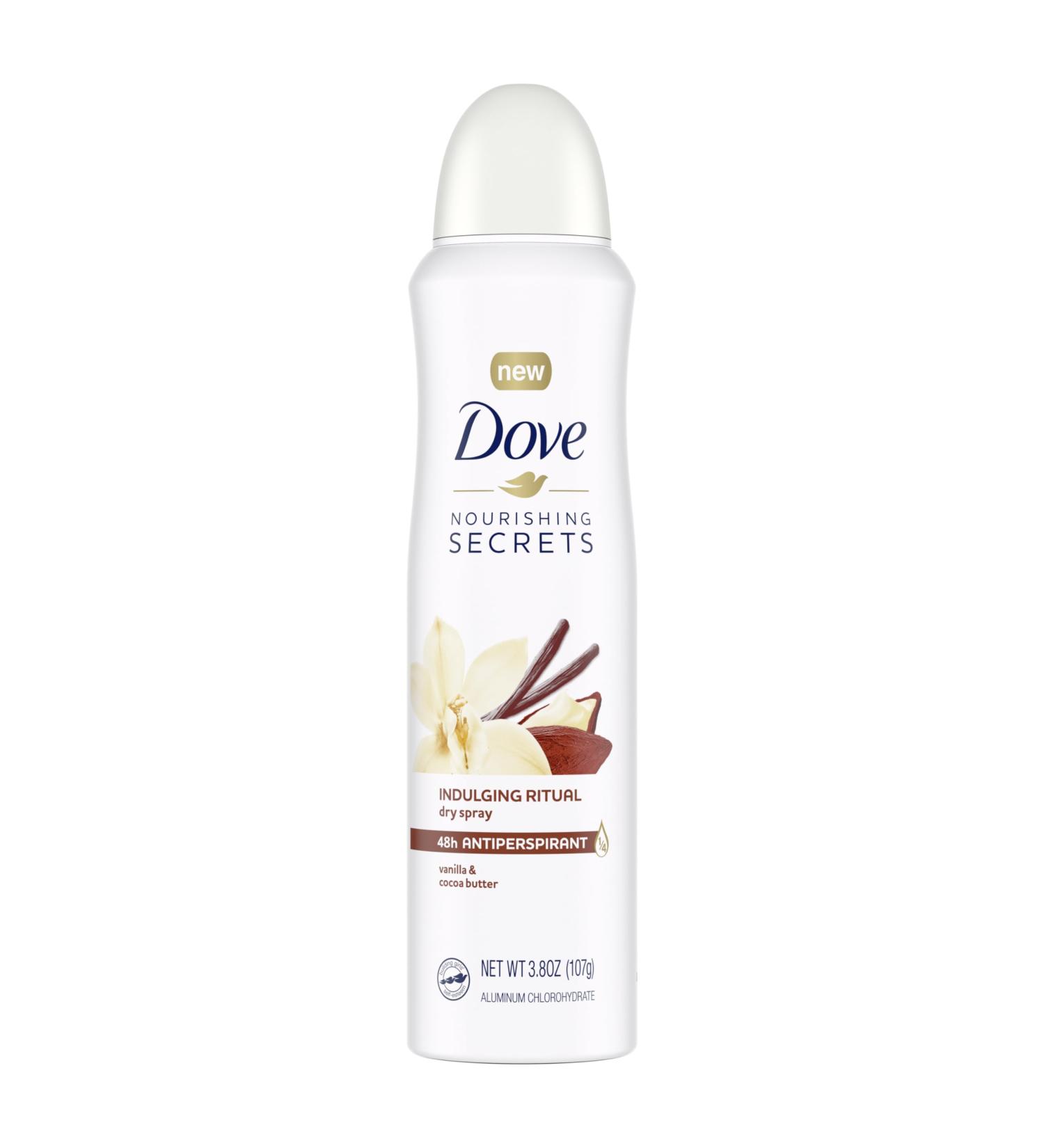 Dove Nourishing Secrets Dry Spray Antiperspirant Vanilla Cocoa Butter - 3.8 oz | International Shipping Available - Buy Online on GoSupps.com