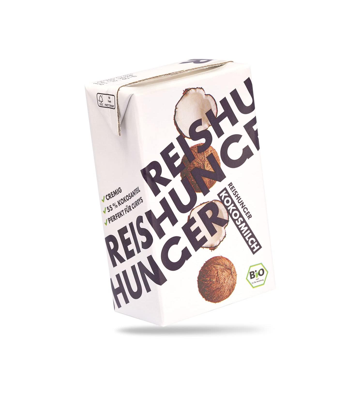 Reishunger Creamy Organic Coconut Milk - 8 x 250ml | Premium Quality Additive-Free | Ideal for Asian Curries & Creamy Soups - Buy Online on GoSupps.com