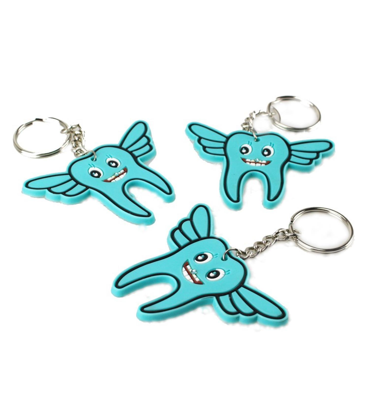 Earlywish 8pcs Dental Orthodontic Tooth Shape Cute Angel Keychain Dentist Great Gift As Our Picture Show S
