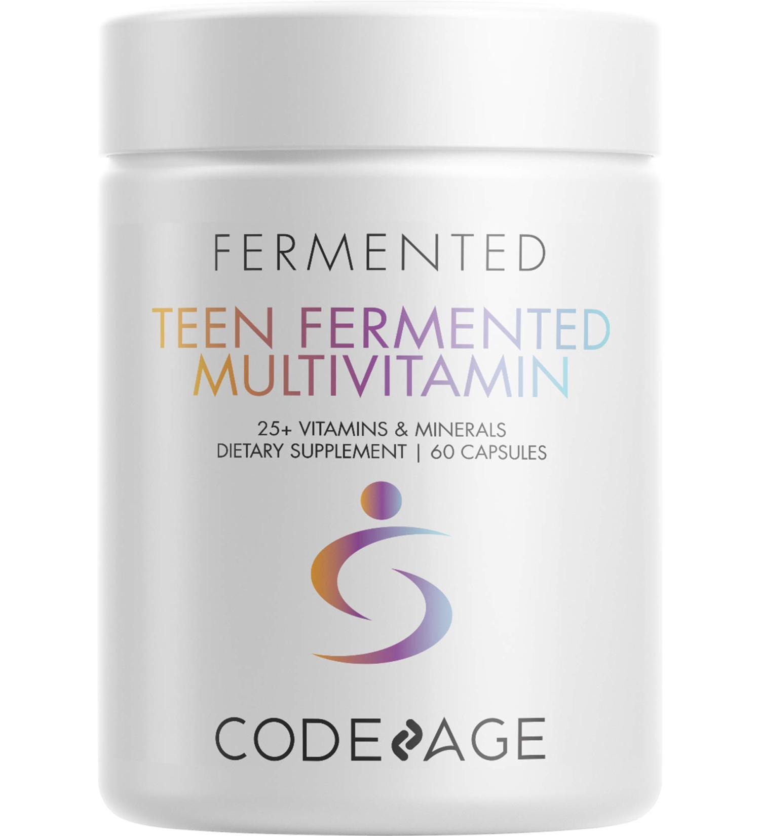 CodeAge Teen Fermented Multivitamin - 60 Capsules for Optimal Growth & Health - Buy Online on GoSupps.com