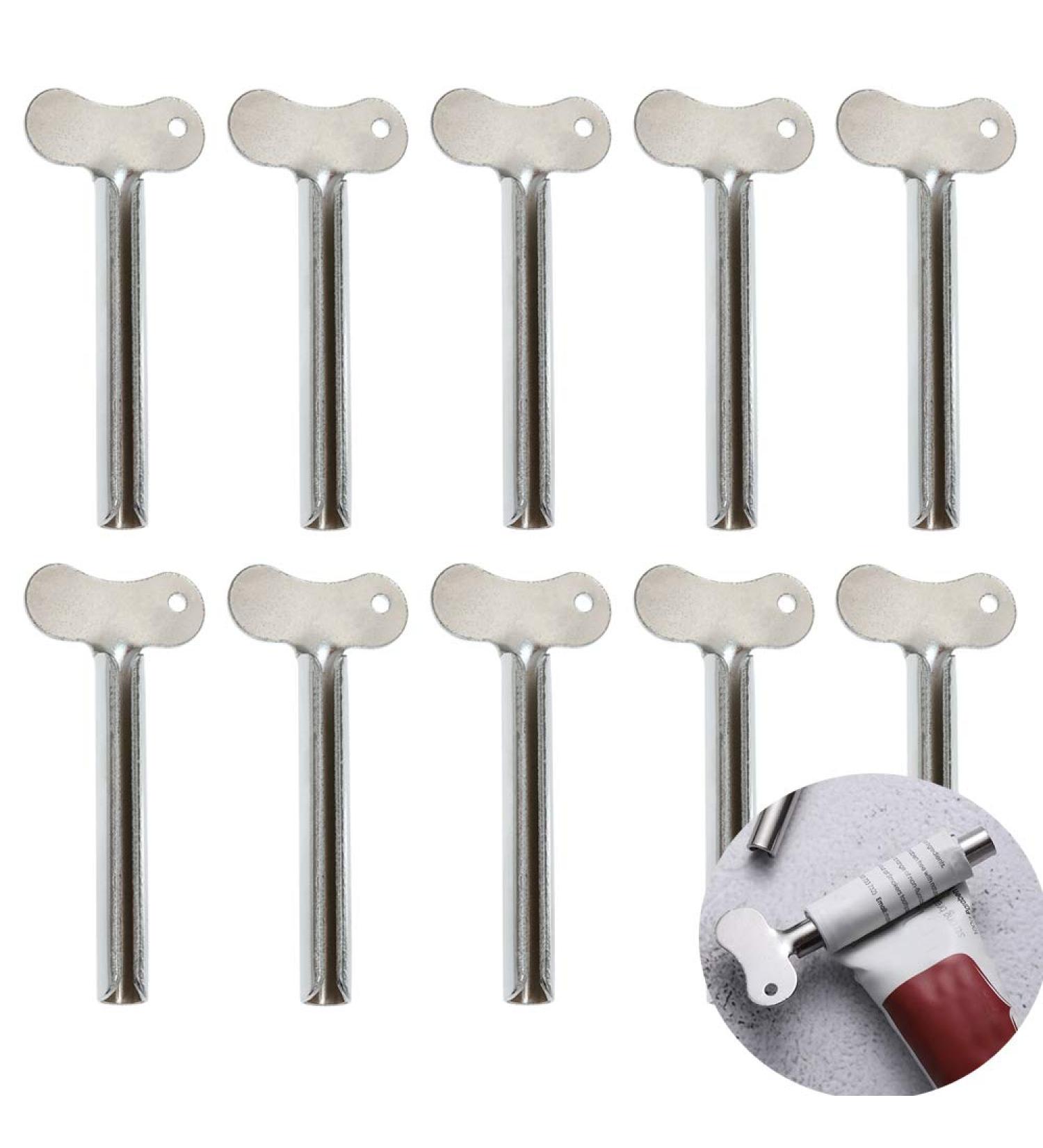 Luckycivia 10 Pcs Stainless Steel Toothpaste Tube Squeezers - Metal Dispenser for Bathroom - Buy Online on GoSupps.com