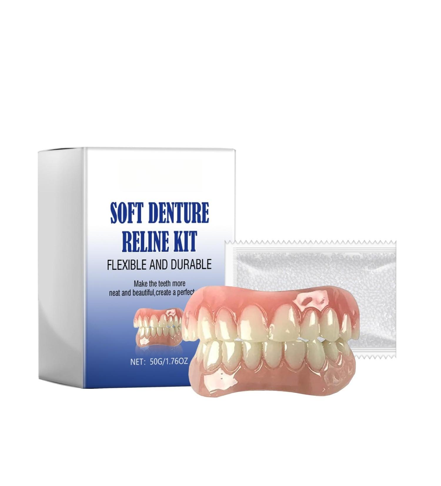2025 Full Denture Set Silicone Reline Denture Set Denture Reline Kit Premium Denture Natural-Looking Teeth Soft & Comfortable - Buy Online on GoSupps.com