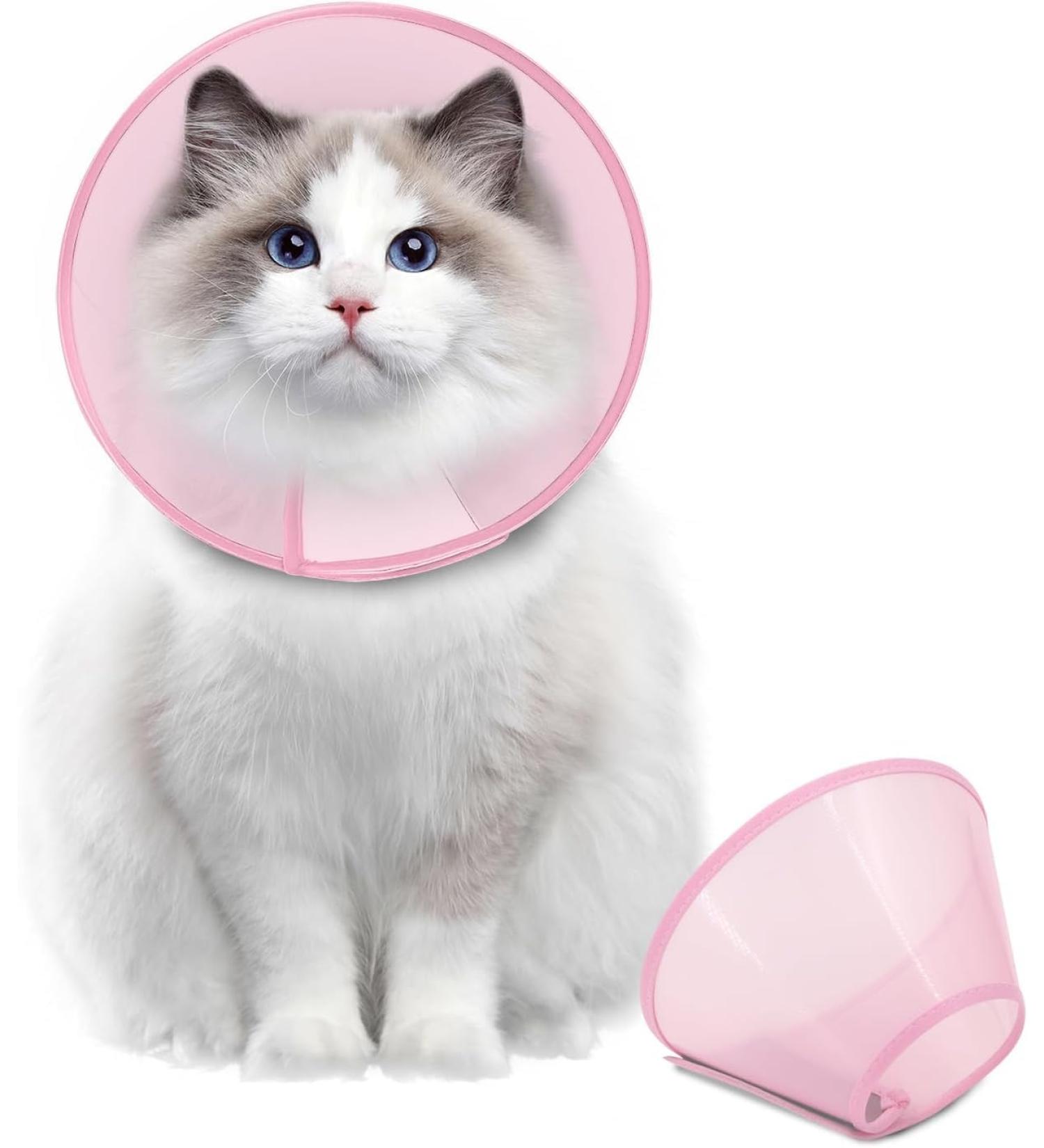 Supet Protective Pet Collar - Plastic Collar for Cats & Small Dogs (Pink XS Neck 9.8-11.2) | Special Protection - Buy Online on GoSupps.com