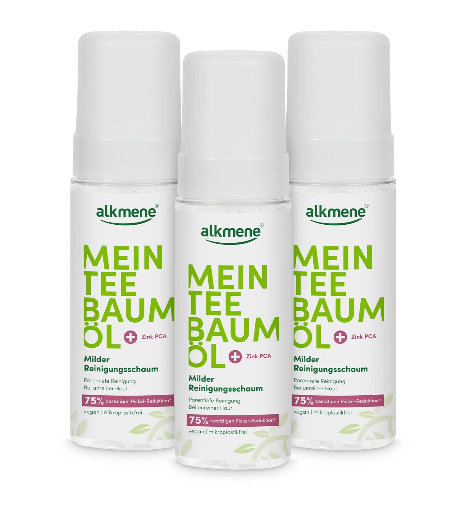  Alkmene alkmene Tea Tree Oil Foaming Facial Cleanser - Vegan face and body cleansing foam free of silicones parabens and mineral oils - facial cleanser for men and women (3 x 200 ml) - Buy Online on GoSupps.com