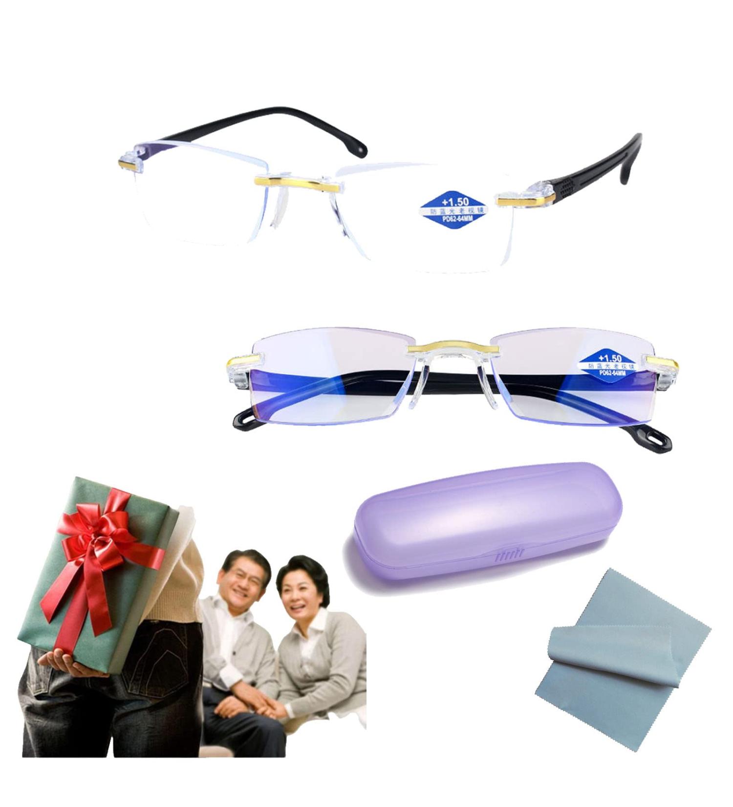 Twaynorb Sapphire Anti Blue Light Reading Glasses - 2 Pairs Intelligent Dual Focus for Ages 55-60 | High Hardness Style 2 - International Shipping - Buy Online on GoSupps.com