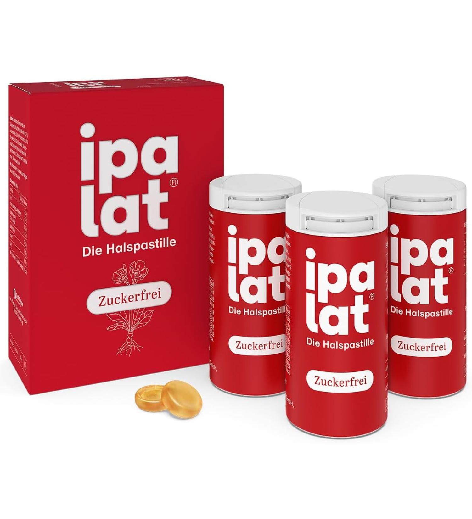 Ipalate Neck Spastille Sugar-Free Lollipops for Cough & Hoarseness - 120 Pieces with Menthol Primel Root Anise & Fennel - Buy Online on GoSupps.com