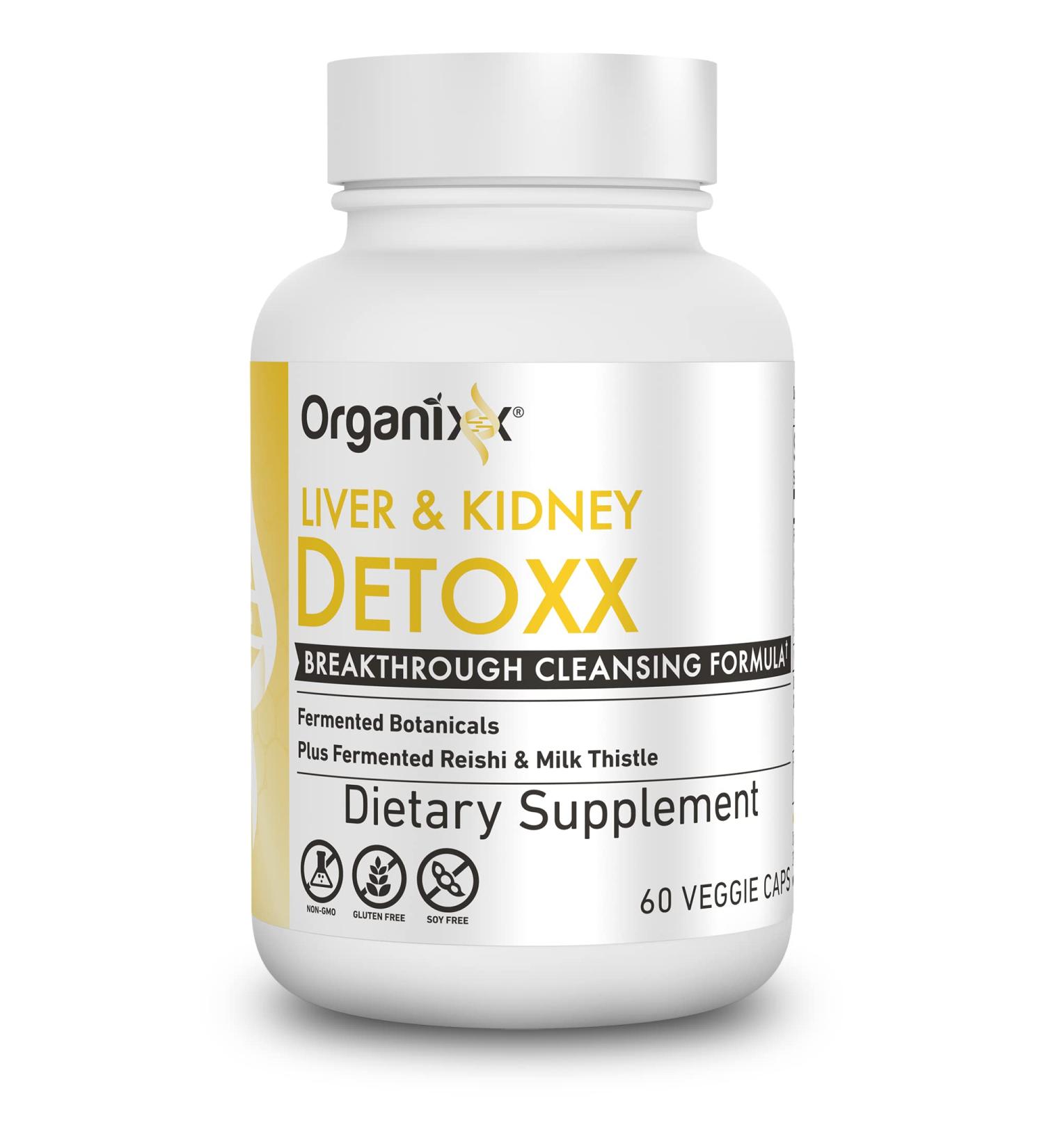 Organixx Liver & Kidney Detox Cleanse Supplement - 60 Vegetarian Capsules - Buy Online on GoSupps.com